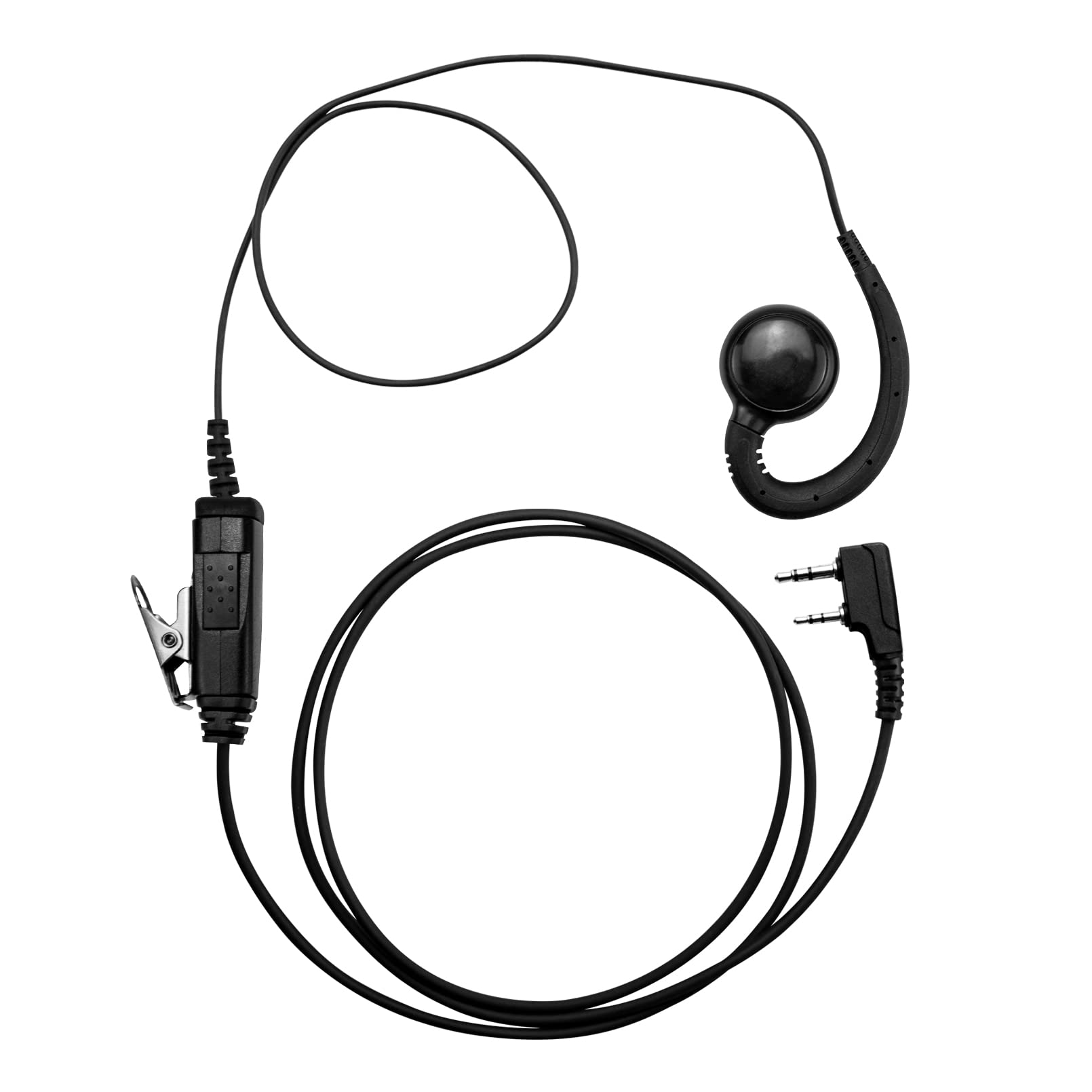 Leimaxte Walkie Talkie Headset Compatible With Baofeng, Kenwood Two Way Radio With Mic Ptt Surveillance Earpiece, C Ring