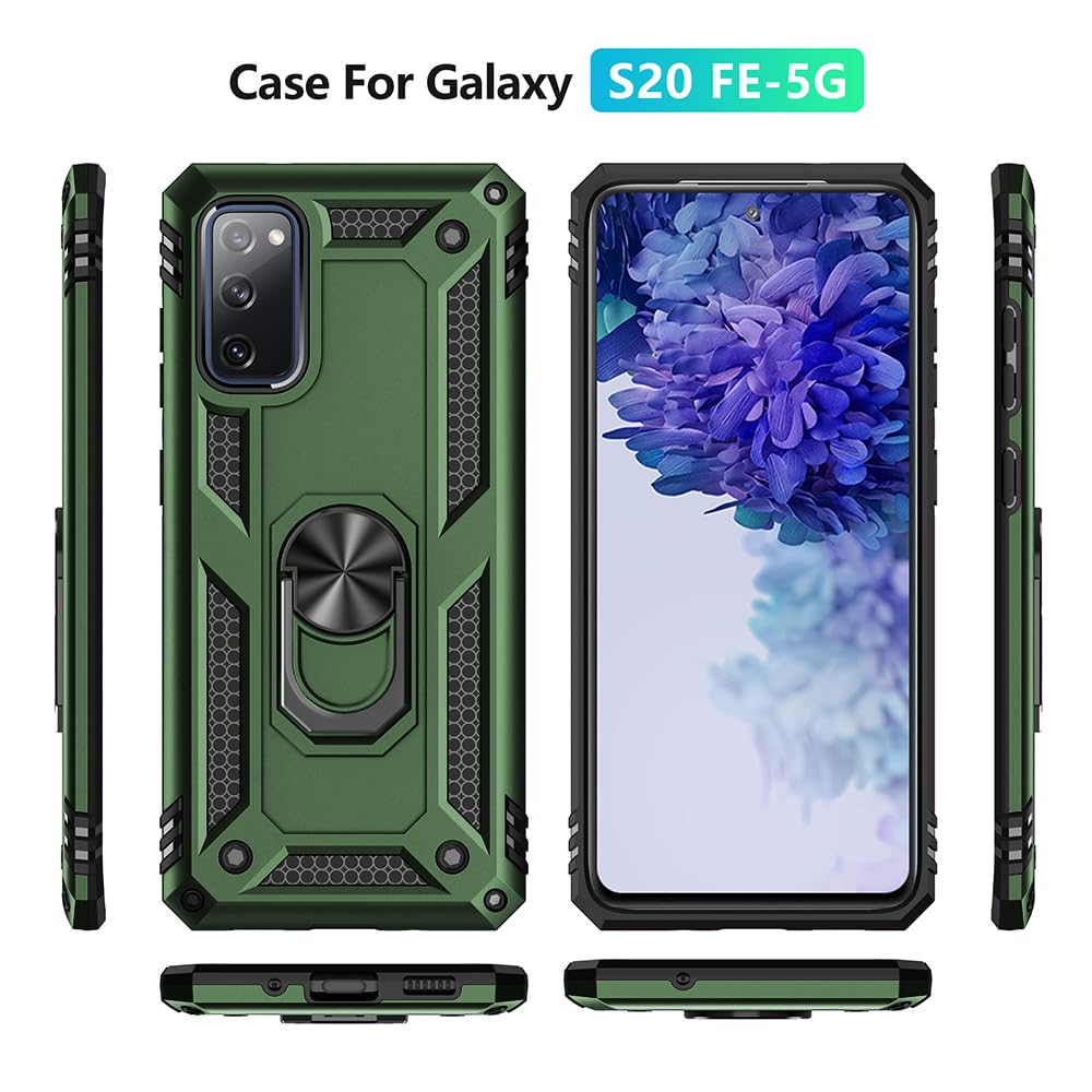 For Samsung Galaxy S20 Fe Case, Samsung S20 Fe Case With Hd Screen Protector, [Military Grade 16Ft. Drop Tested] Ring Shockproof