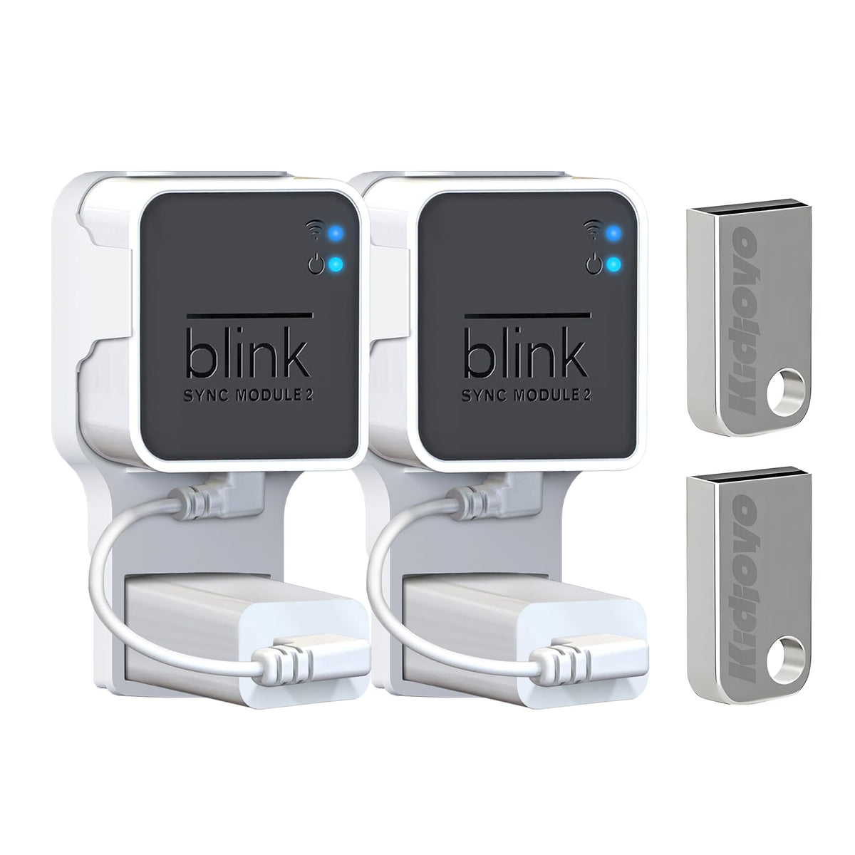 256Gb Usb Flash Drive & Outlet Wall Mount For Blink Sync Module 2 With Short Cable - Save Space - No Messy Wires - Easy Move Mou