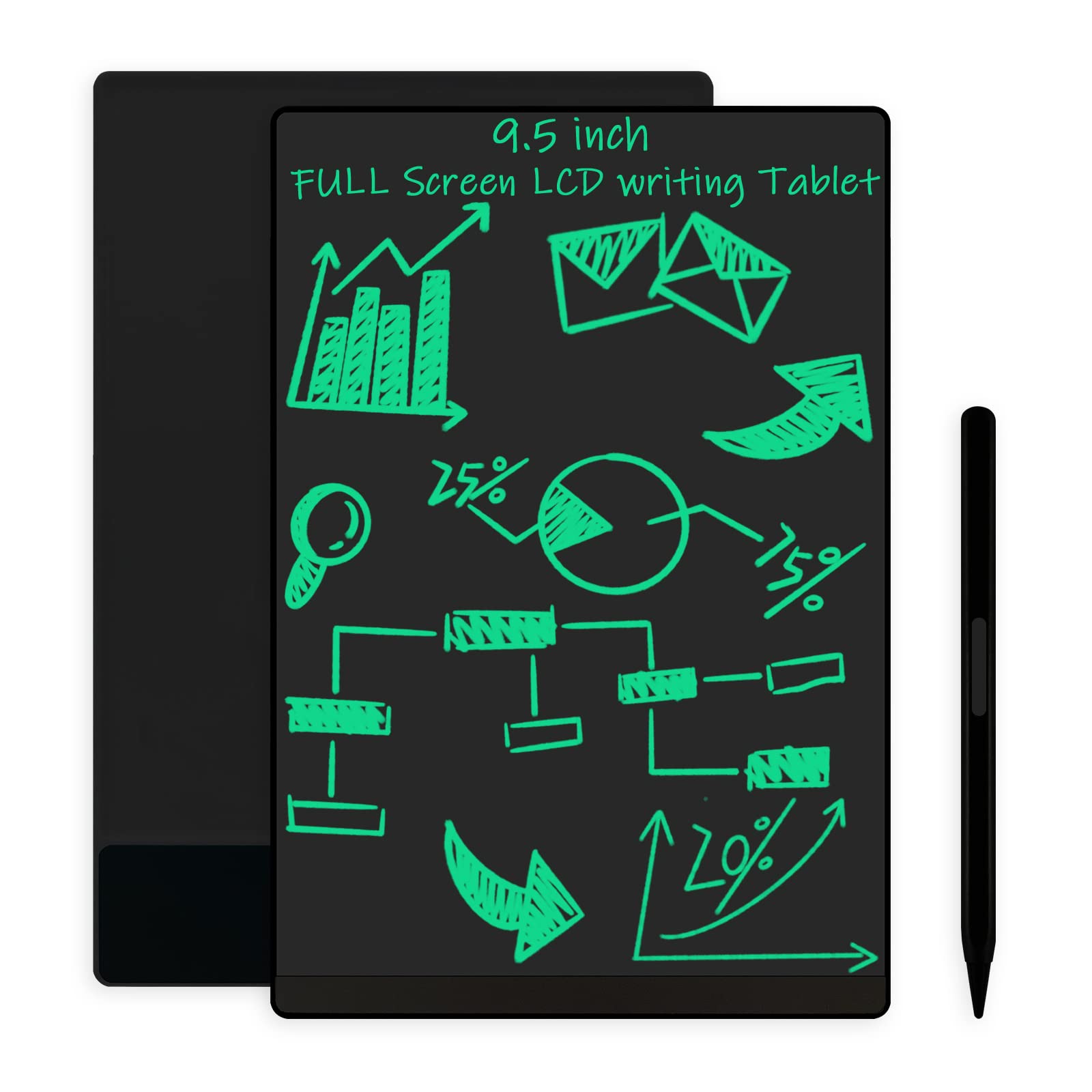 Amoretti Sonnet Lcd Writing Tablet, 9.5In Erasable Reusable Electronic Drawing Pads, Electronic Scratchpad For Kids And Adults, 