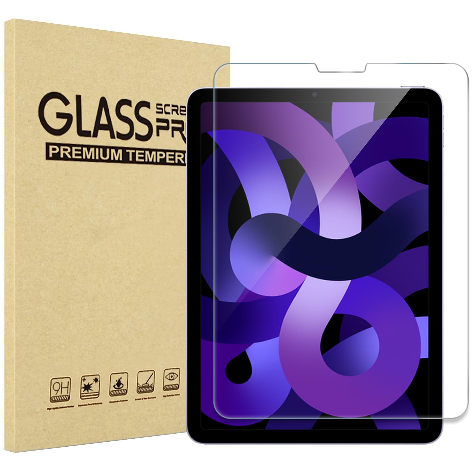 Procase 1 Pack Screen Protector For Ipad Air 5Th 2022 / Ipad Air 4Th 2020 / Ipad Pro 11 4Th 2022/ 3Rd 2021/ 2Nd 2020/ 1St 2018, Tempered Glass For 10.9 Ipad Air 5 4 / Ipad Pro 11' 4 3 2 1 Gen