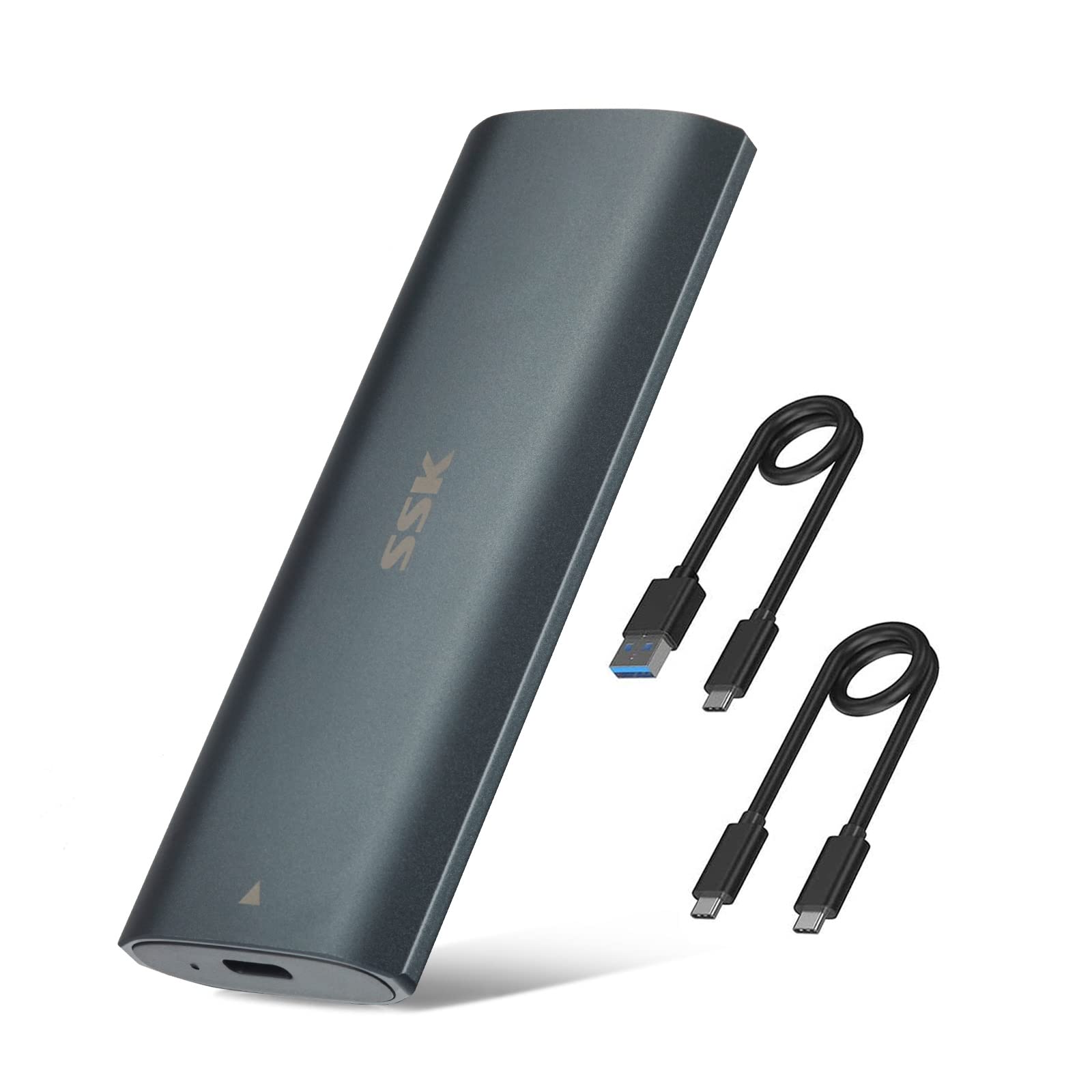 Ssk Aluminum M.2 Nvme Sata Ssd Enclosure Adapter, Tool Free External Ssd Reader Usb C 3.1/3.2 Gen 2 10Gbps Pcie, 6Gbps Sata M Key B+M Key M.2 Enclosure, Support Uasp Trim For 2230/2242/2260/2280