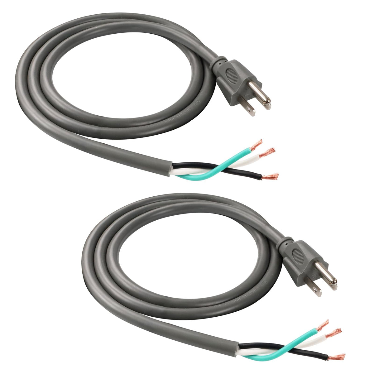 Ep 2 Pack 6 Ft 14/3C Sjtw Appliance And Power Tool Cord, 14 Gauge 3 Prong Heavy Duty Replacement Power Supply Cord Cable, 110V 1
