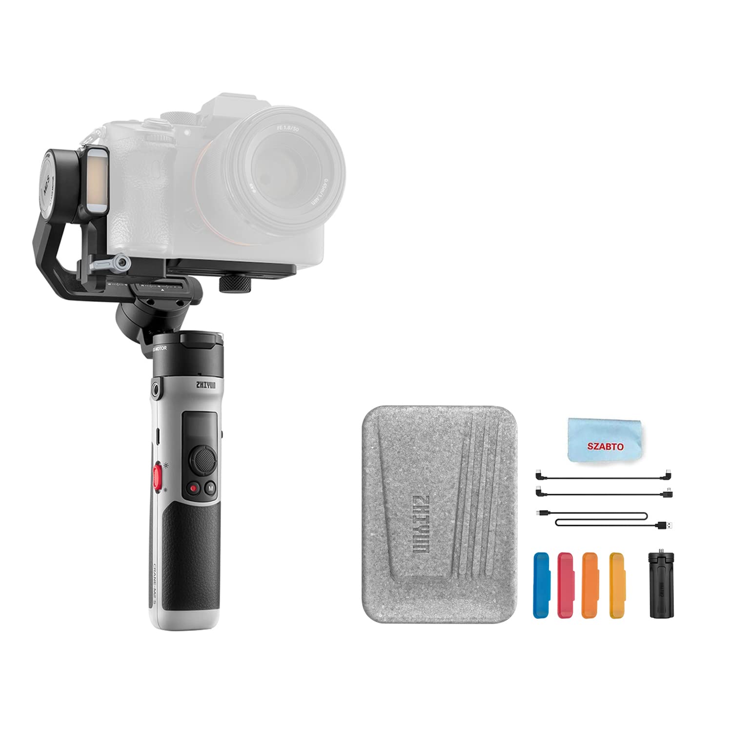 Zhiyun Crane M2S Camera Gimbal Stabilizer Handheld 3 Axis Video Stabilizer For Lightweight Mirrorless Cameras (Standard Version)