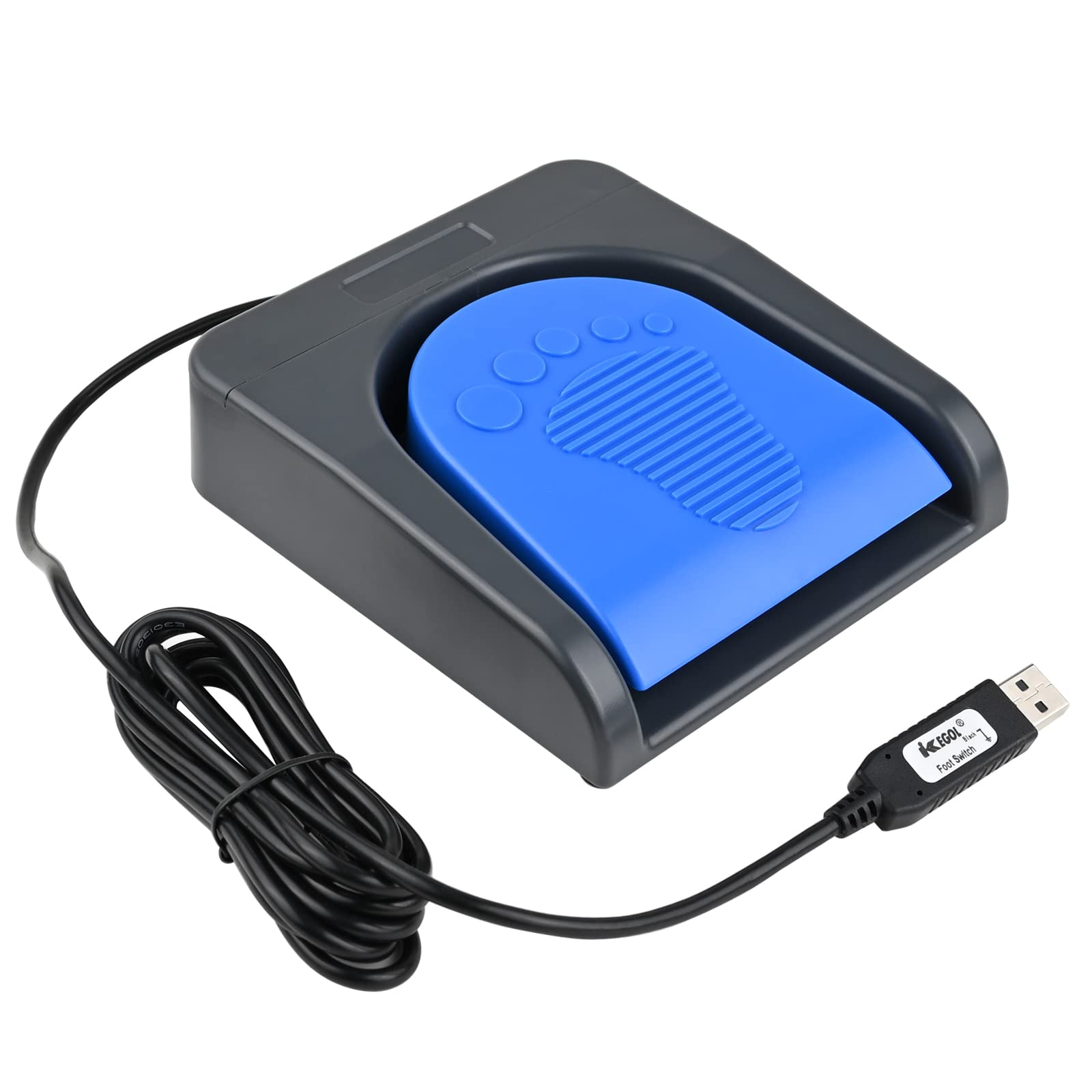 Ikkegol 2022 Upgraded Usb Single Foot Pedal Switch Control One Key Footswitch Program Customized Computer Keyboard Mouse Game Action Hid (Blue Pedal)