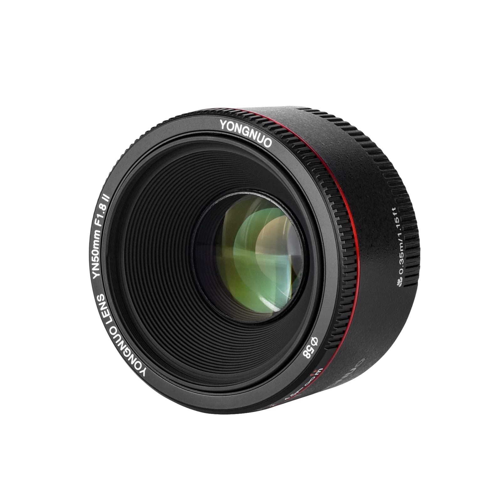 Yongnuo Yn50Mm F1.8 Ii Lens For Canon, 50Mm F1.8C Large Aperture, Af/Mf Standard Prime Lens For Canon