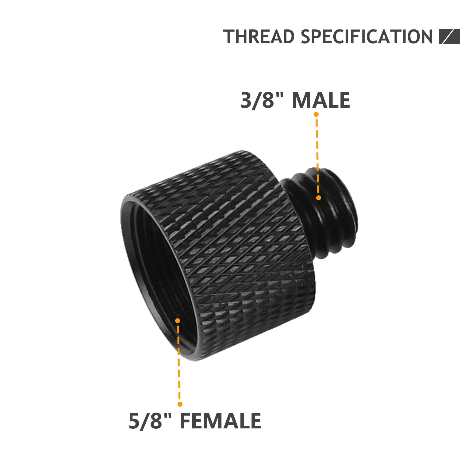 Frgyee Mic Stand Adapter 5/8 Female To 3/8 Male Screw Adapter Thread For Microphone Stand Mount To Camera Tripod Adapter 2 Pack