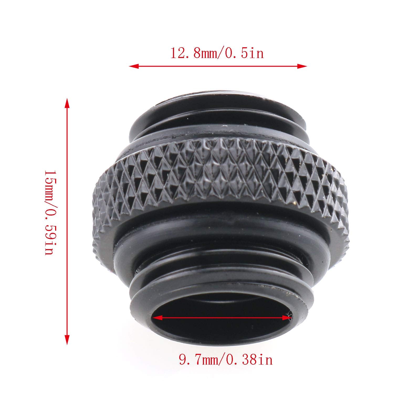 Czqc Pc Water Cooling Adapter Black G1/4 6Mm Male To Male Extender Connector Joiner Fitting With Sealed O Ring For Computer Wate