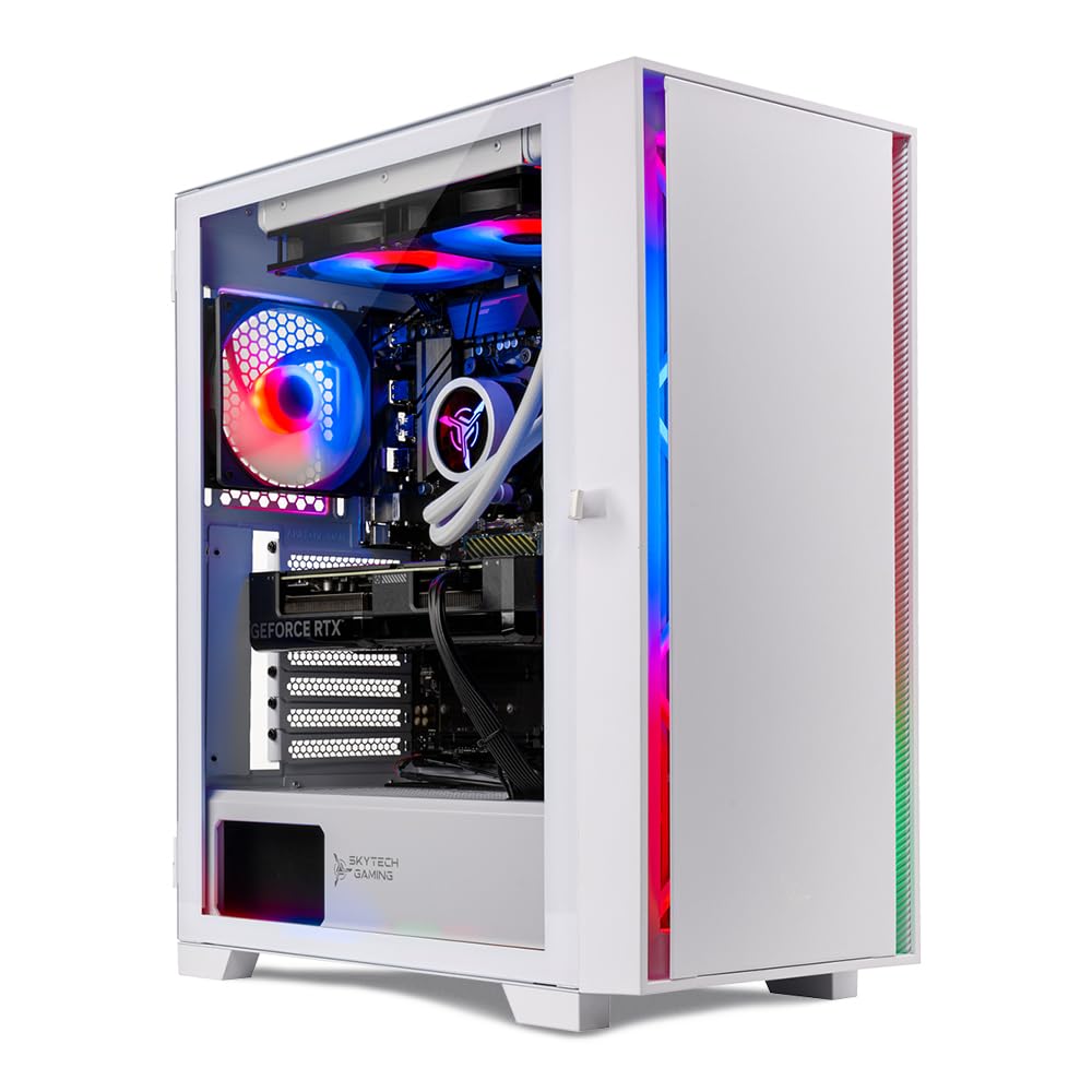 Skytech Gaming Shiva Gaming PC, Intel i7 12700F 2.1 GHz, RTX 4060, 1TB NVME, 16GB DDR4 RAM 3200, 600W Gold PSU Wi-Fi, Win 11 Hom