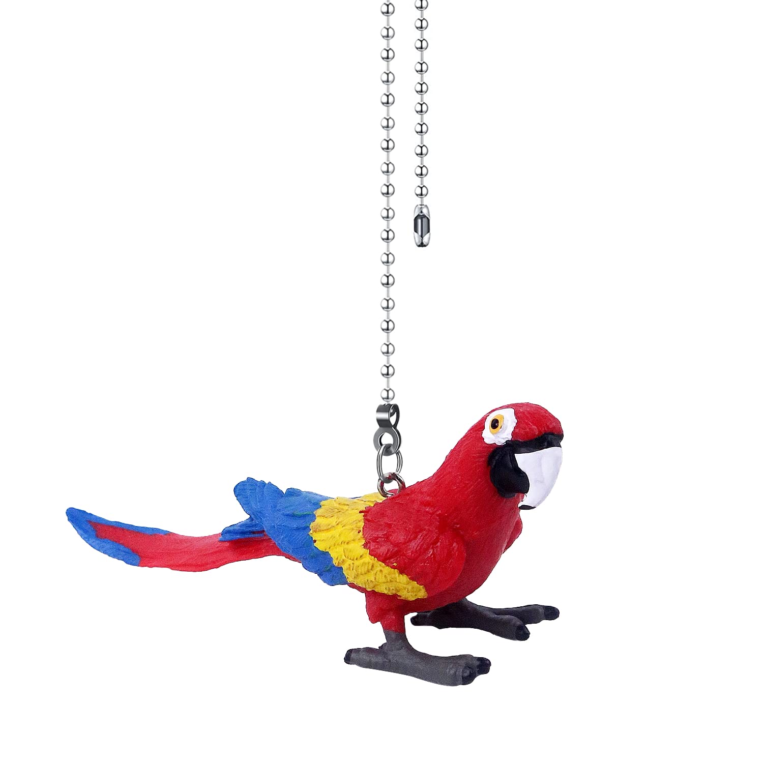Dotlite Parrot Ceiling Fan Pull Chain,12In Vivid Bird Fan String Pulls Charm Extension Decorative,3Mm Diameter Beaded Fan Light