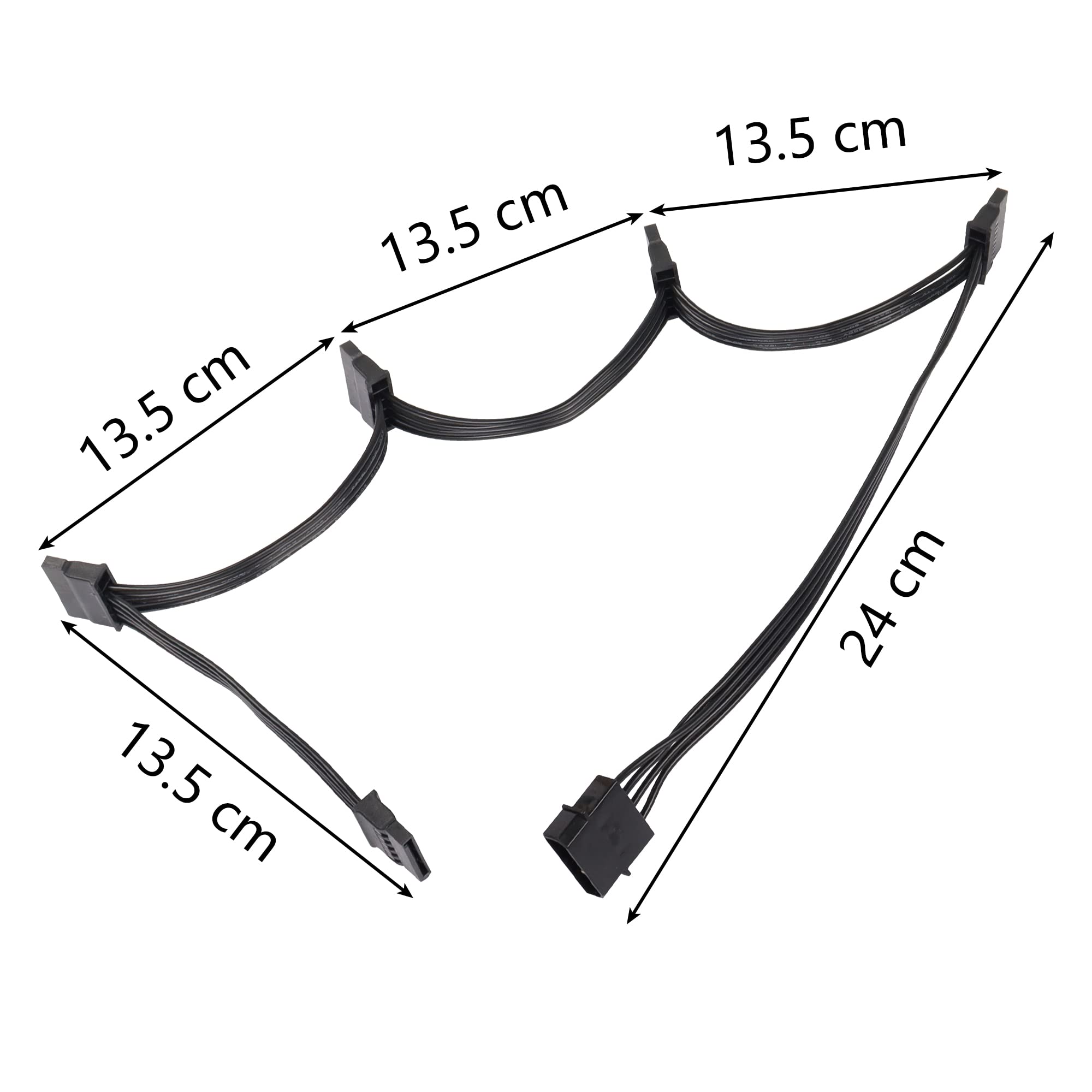 Sinloon Ide To Sata Power Splitter Cable, Lp4 4 Pin Male To 5 Sata Female Power Extension Hard Drive Cable,For Hdd Ssd And Optic