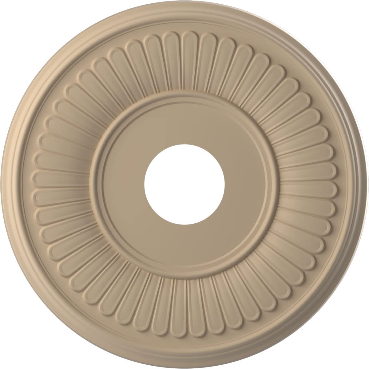 16OD x 3 1/2ID x 1P Berkshire Thermoformed PVC Ceiling Medallion (Fits Canopies up to 7), UltraCover Satin Smokey Beige