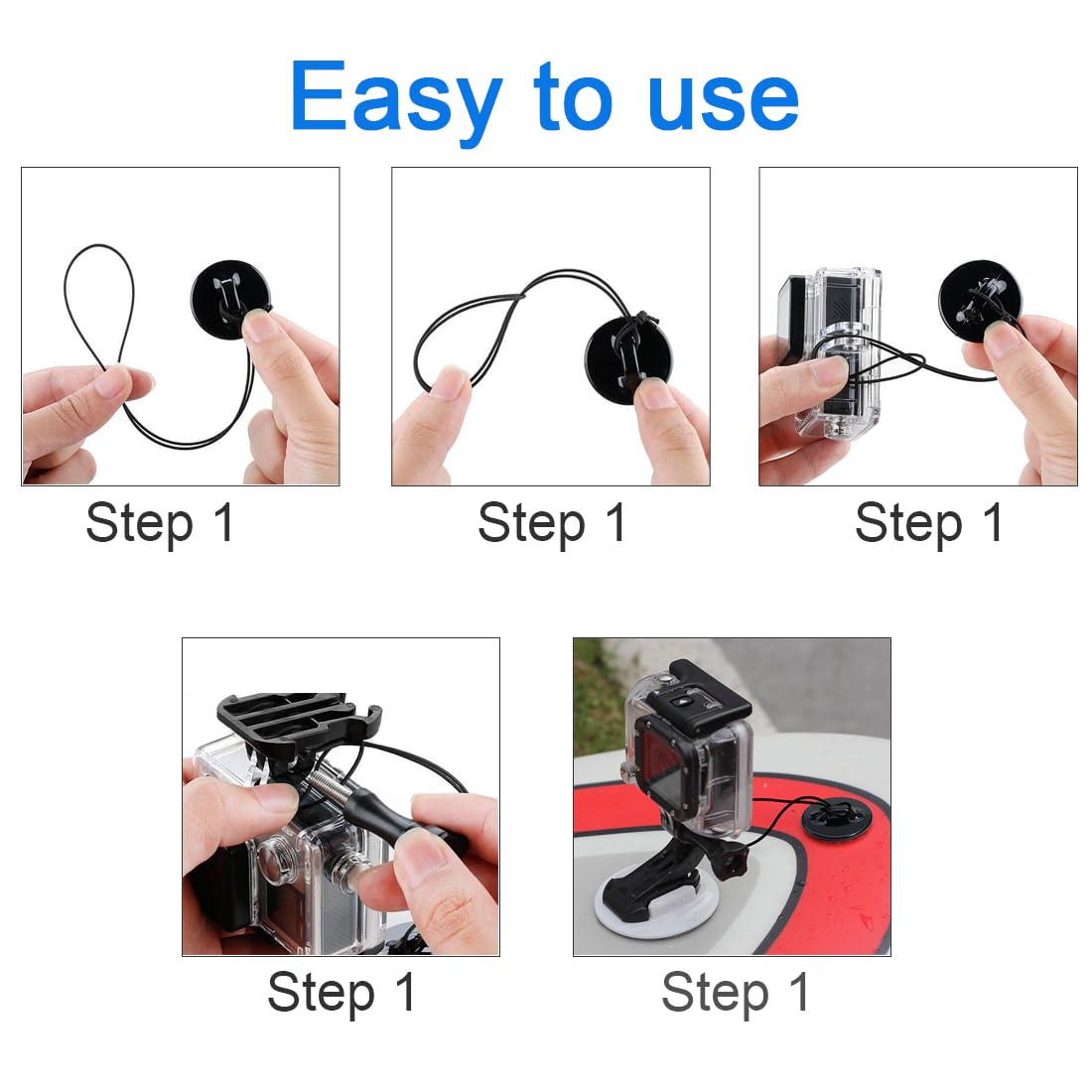 Dekeenstar Action Camera Safety Tether Strong Adhesive Stickers Strap Cord Compatible With Gopro Hero 12, 11, 10, Insta360 X4 X3
