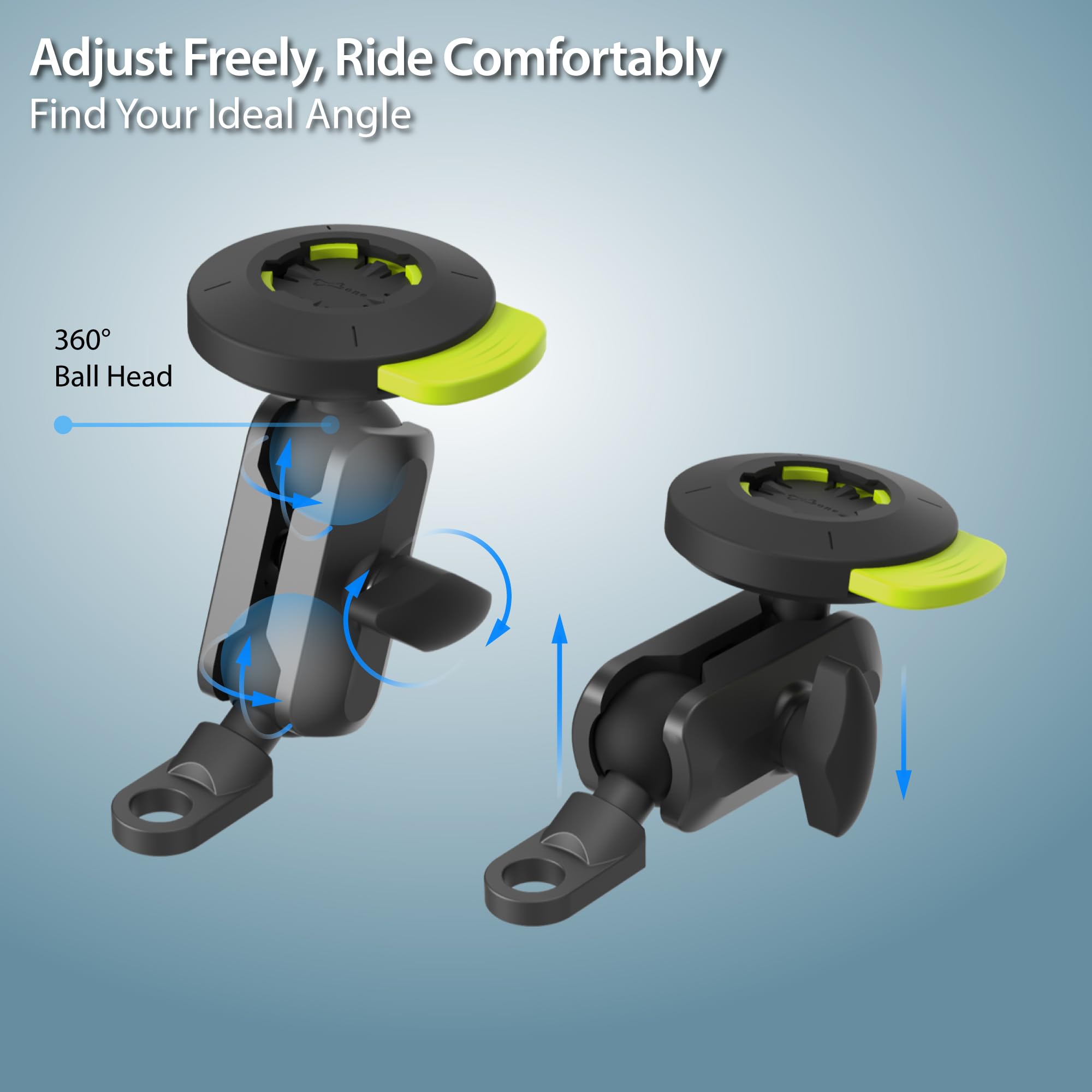 Bone Moto Tie Connect Kit 3 - Mirror Stem, Magnetic Motorcycle Phone Mount, Detachable & 360 Rotatable, Heavy Duty & Shock-Absor