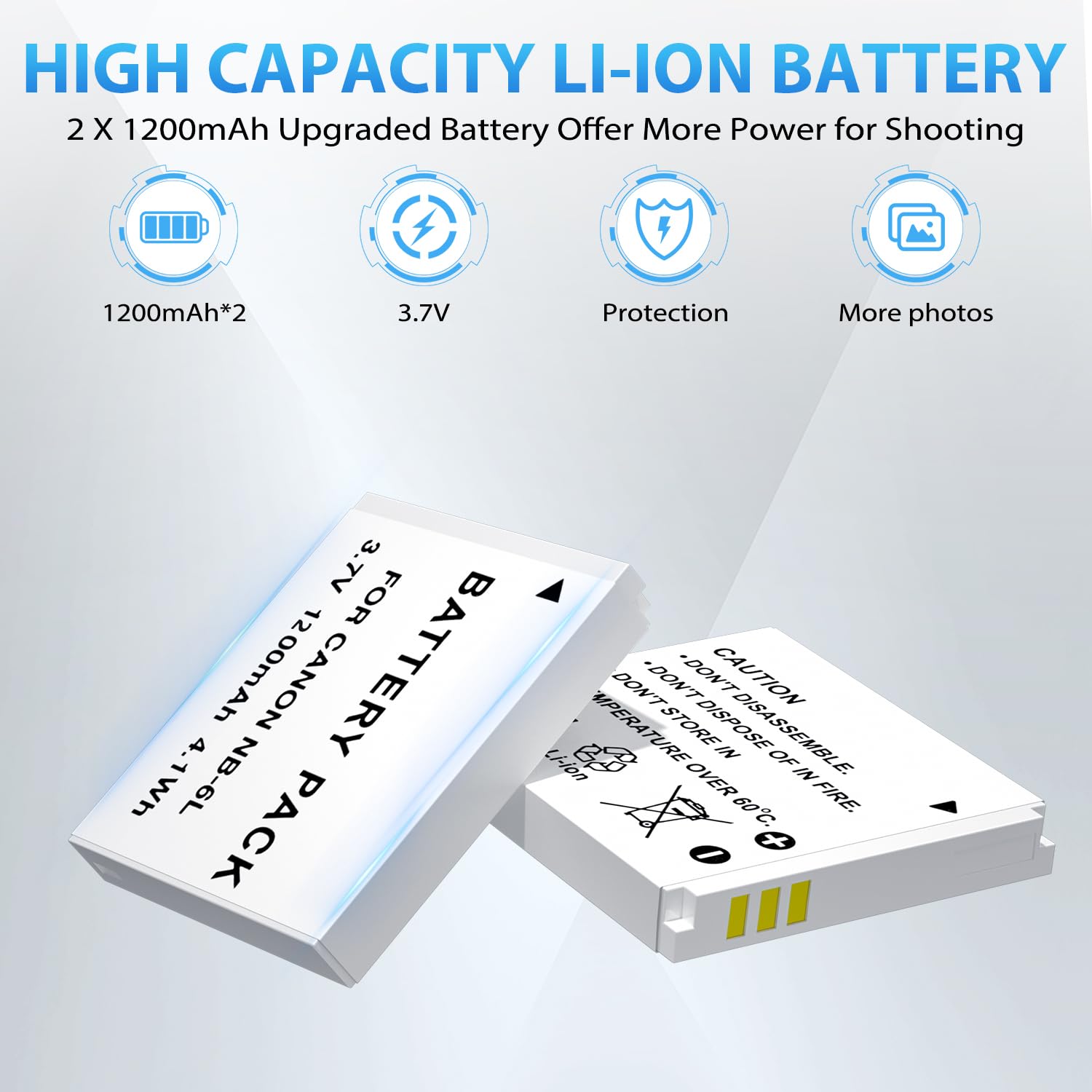 Lp 2 Pack Nb 6Lh Nb 6L Batteries And Led Charger, 1200Mah Battery Compatible With Canon Powershot Sx530 Hs Sx710 Hs Sx700 Hs Sx6