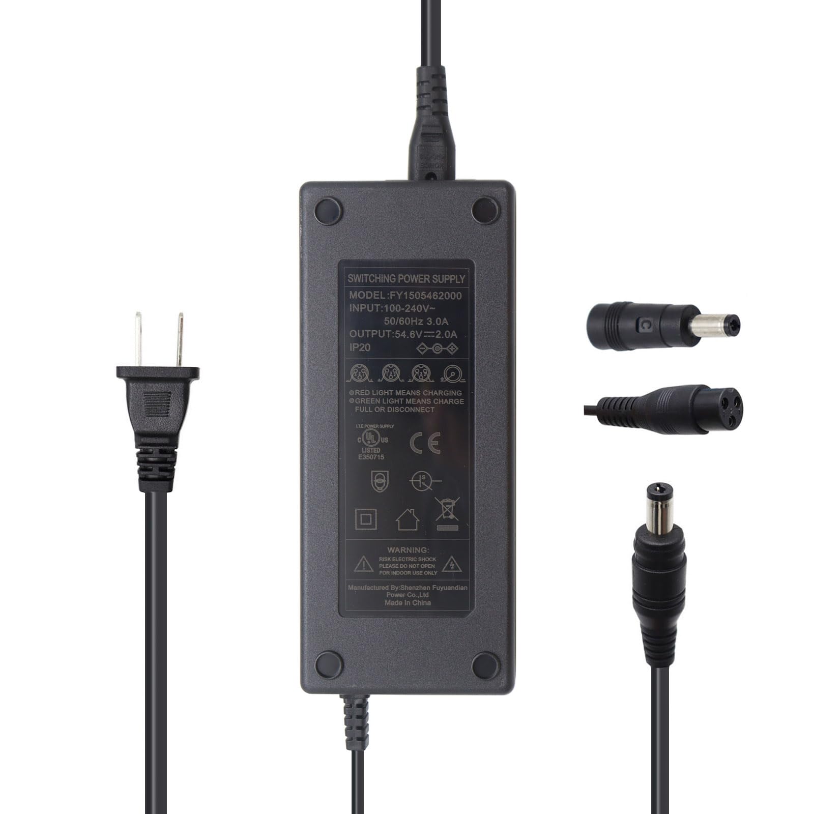 Ul Listed Output 54.6V 2A 48V Lithium Battery Charger For 48V 13S Lithium Battery Pack Dc Plug 5.5Mm 2.1Mm With 5.5 * 2.5Mm & Gx