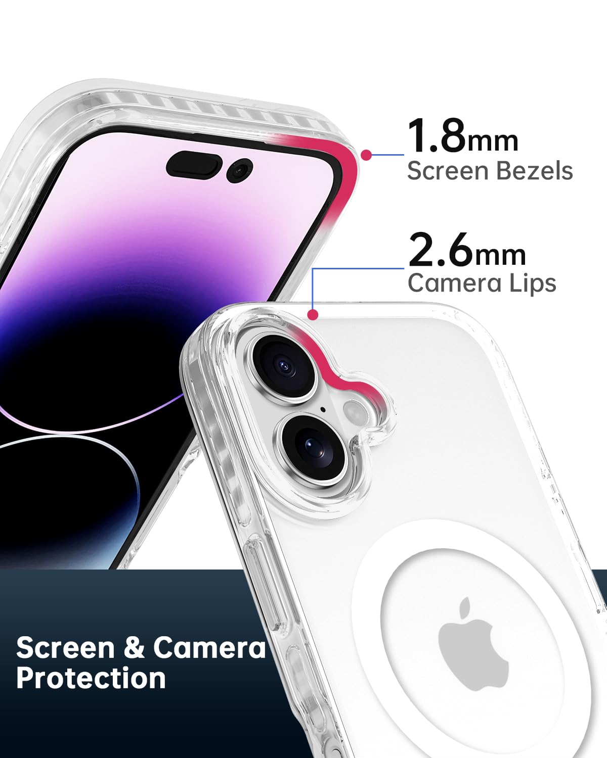 Scorpify For Iphone 16 Case [Compatible With Magsafe] With Magnetic Clear Design, [Non Yellowing] Shockproof Phone Cover For Men