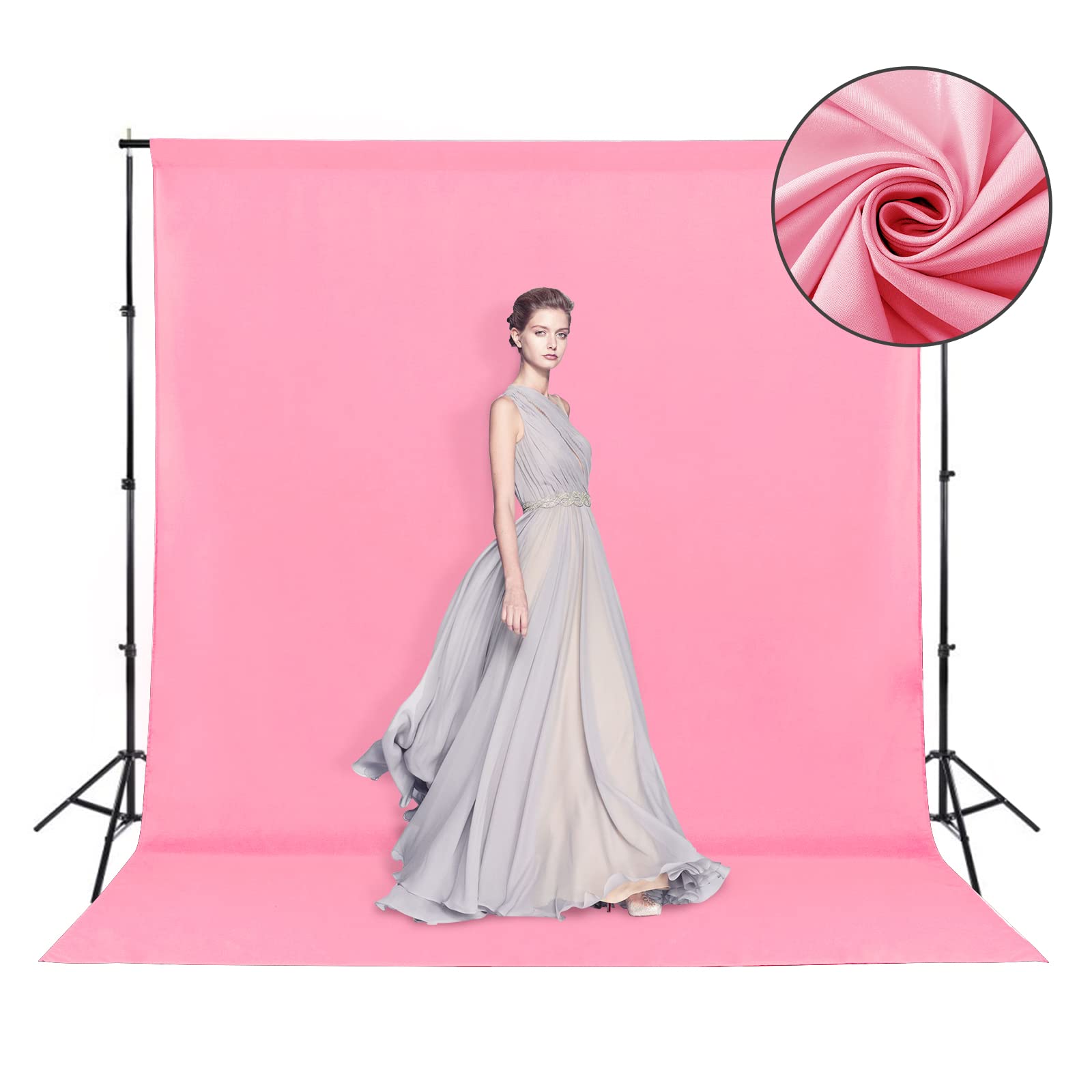 Sugargirl 8Ftx10Ft Pink Screen Backdrop Background For Photography, Polyester Photo Backdrop For Photoshoot, Party, Video And Te