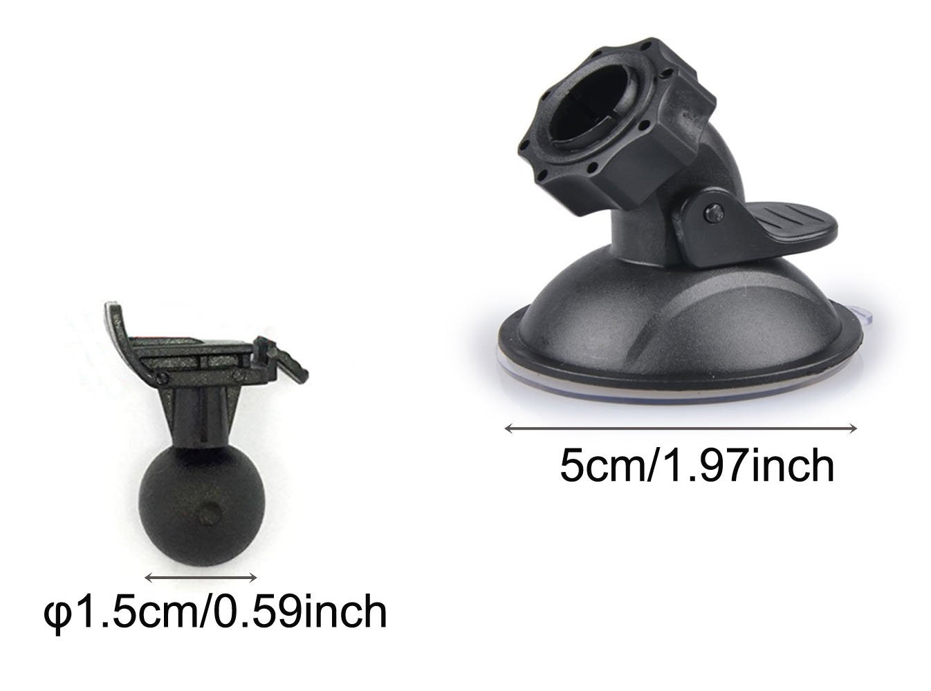 Octinpris Dash Camera Suction Cup Mount Dashcam Mounts Holder With 13 Ball Joints Adapter For Vehicle Video Recorder Windshield