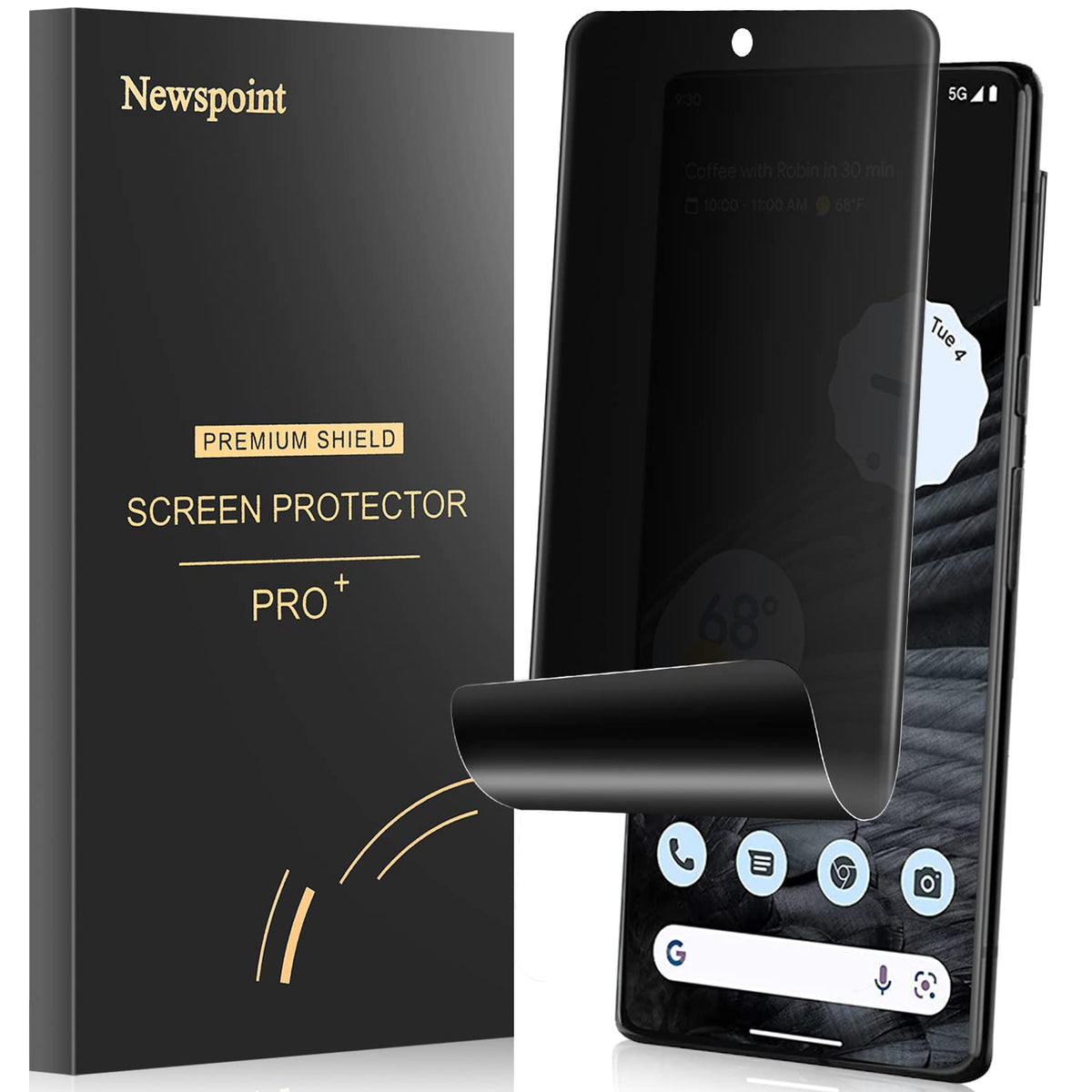 Newspoint For Google Pixel 7 Pro Privacy Screen Protector, [Case Friendly] [Anti Scratch] Flexible Privacy Film For Pixel 7 Pro