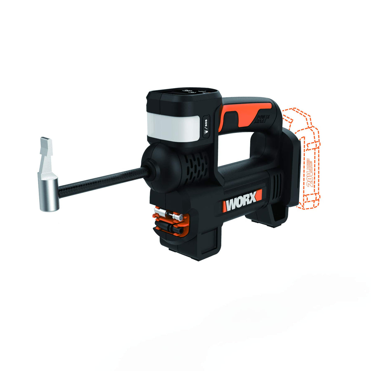 Worx Wx092L.9 20V Power Share Portable Air Pump Inflator (Tool Only)