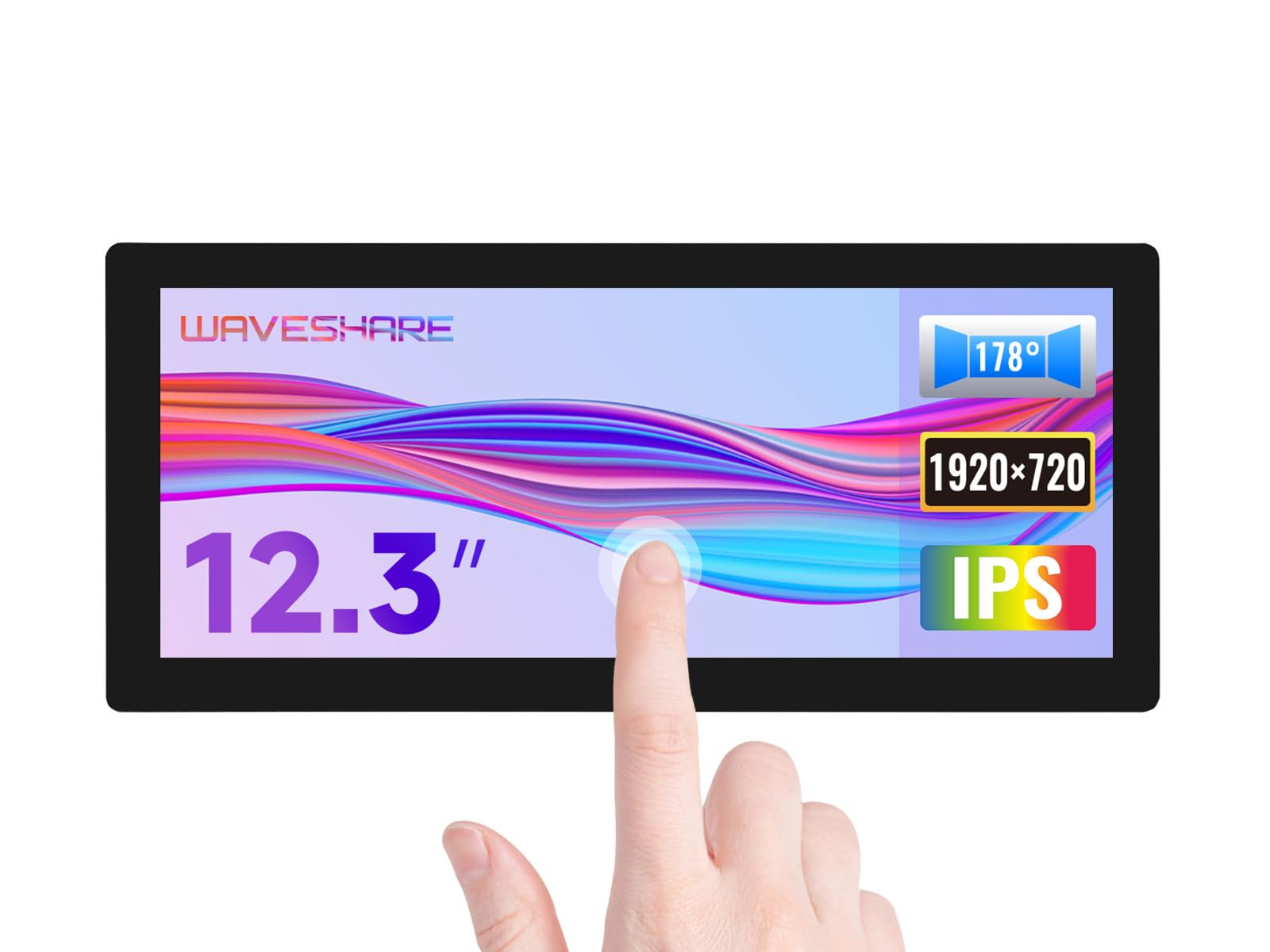 Waveshare 12.3Inch Capacitive Touch Screen Lcd Compatible With Raspberry Pi 5/4B/3B+/3B/2B/B+/A+/Zero/Zero W/Wh/Zero 2W Series B