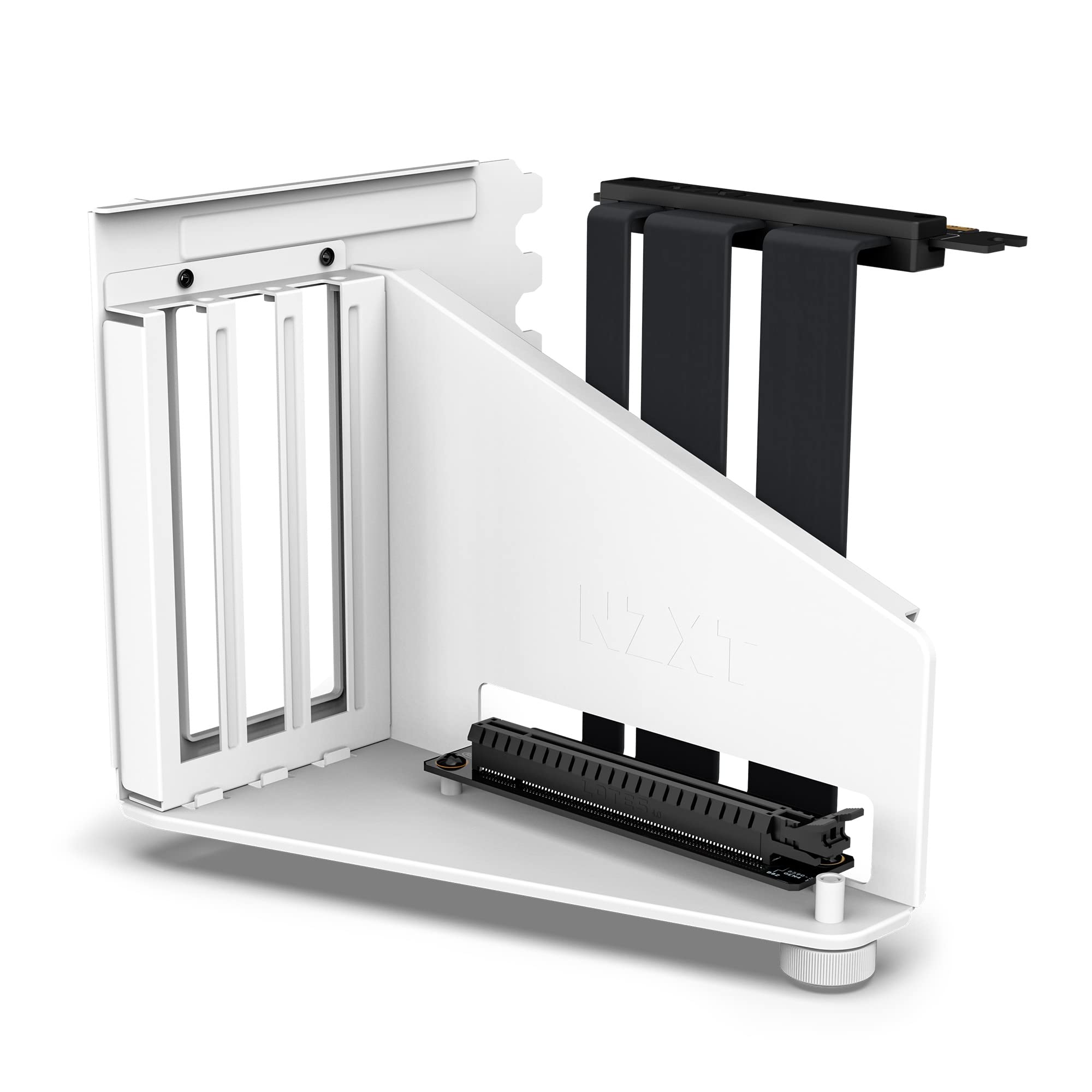 Nzxt Vertical Gpu Mounting Kit   Ab Rh175 W1 175 Mm Pcie 4.0X16 Riser Cable   Gpu Holder   Sturdy Steel Bracket   White
