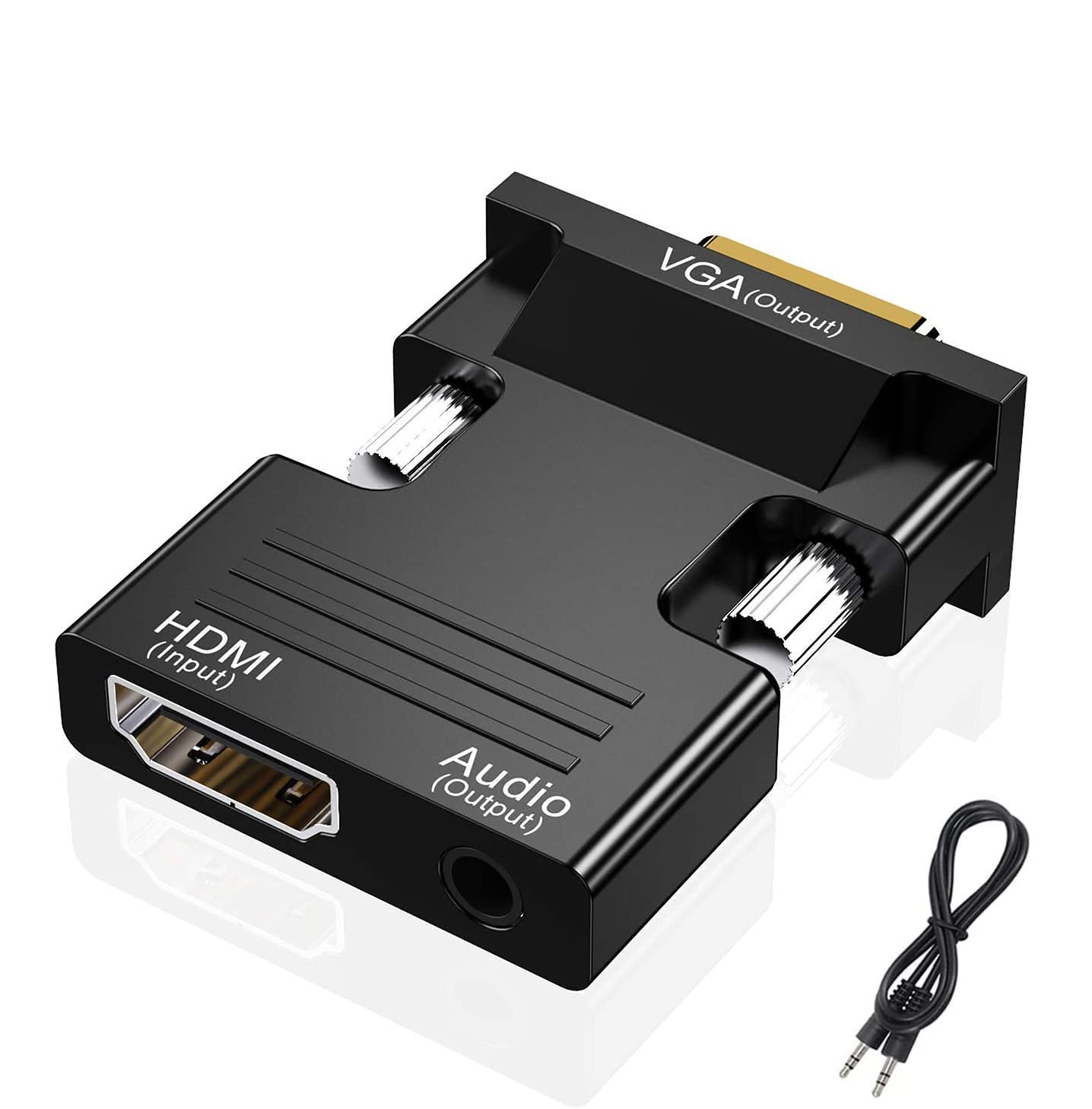 Hdmi To Vga Adapter, Hdmi To Vga Audio Output Cable Computer Set Top Box Converter Connector Adapter For Laptop, Pc, Monitor, Pr
