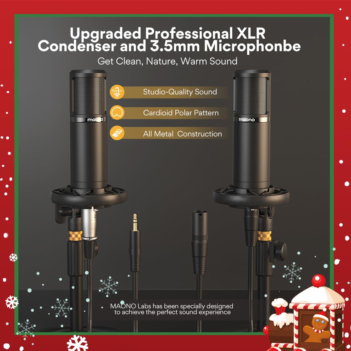 Maono Maonocaster Podcast Equipment Bundle For 2 Includes All In One Audio Interface With Premium Mic Preamp, Xlr Condenser Micr