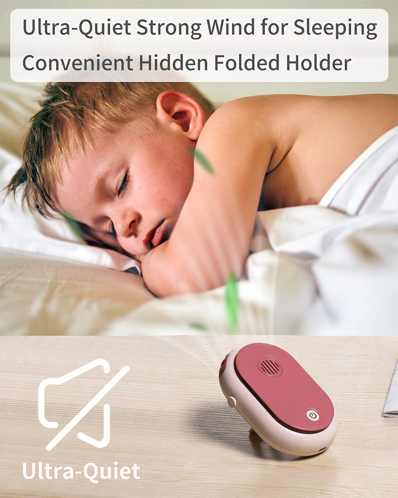 Ruinuokai Portable Hanging Neck Fan Rechargeable Necklace Fan With Adjustable Lanyard 3 Speed Wearable Mini Usb Personal Fan For