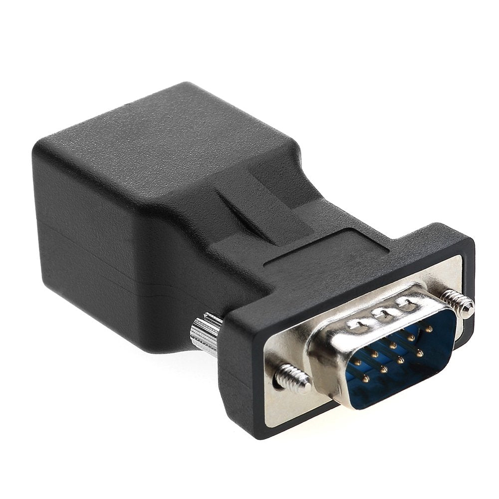LFHUKEJI RS232 to RJ45, DB9 9-Pin Serial Port Male to RJ45 Female Cat5e/6 Ethernet LAN Extend Adapter