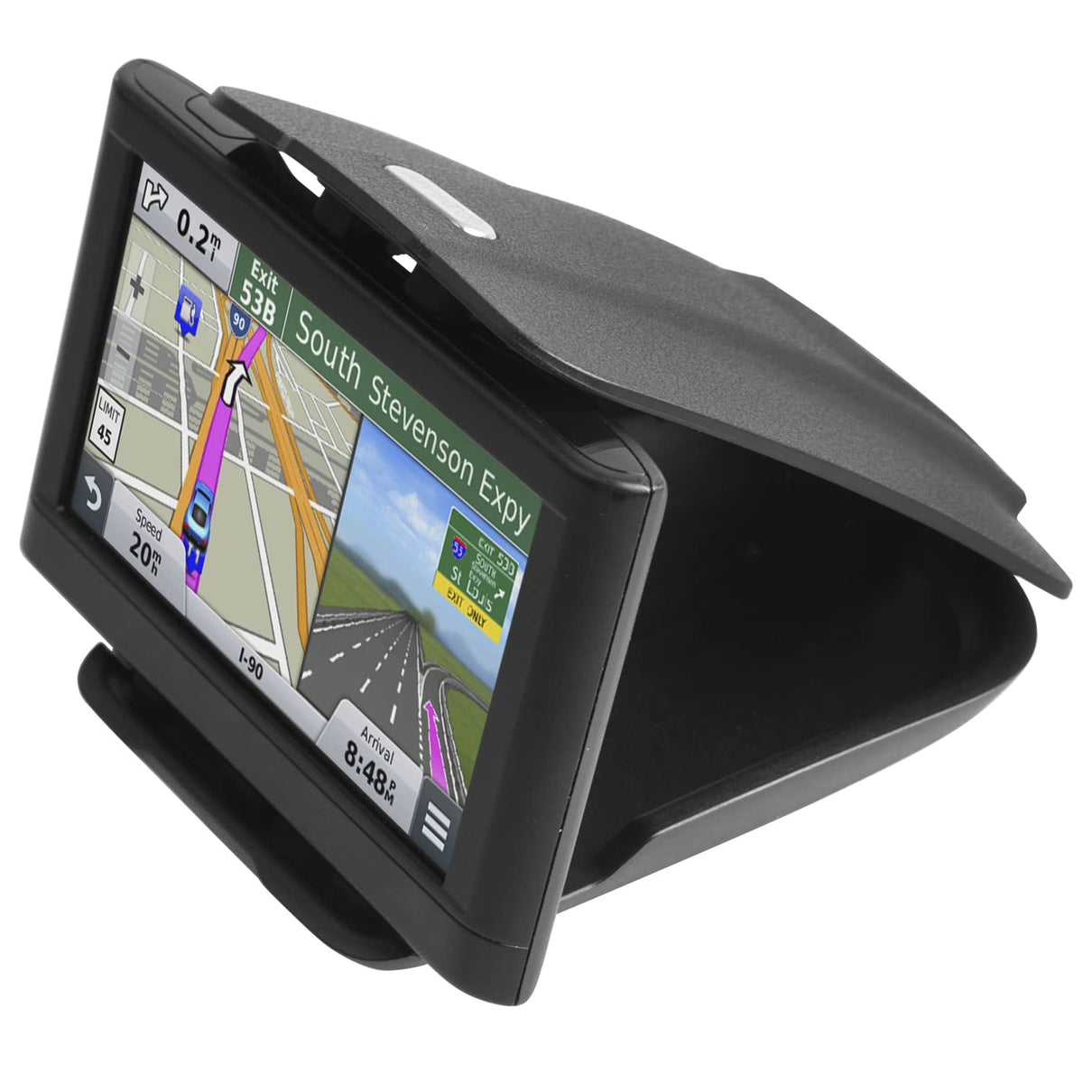 Gps Dash Mount [Matte Black Dock] For Garmin Nuvi Drive Dezl Drivesmart, Tomtom, Magellan Roadmate, Rand Mcnally, Navman, Cell Phone   Car Adhesive Non Slip Dashboard Replacement Holder For Satnav