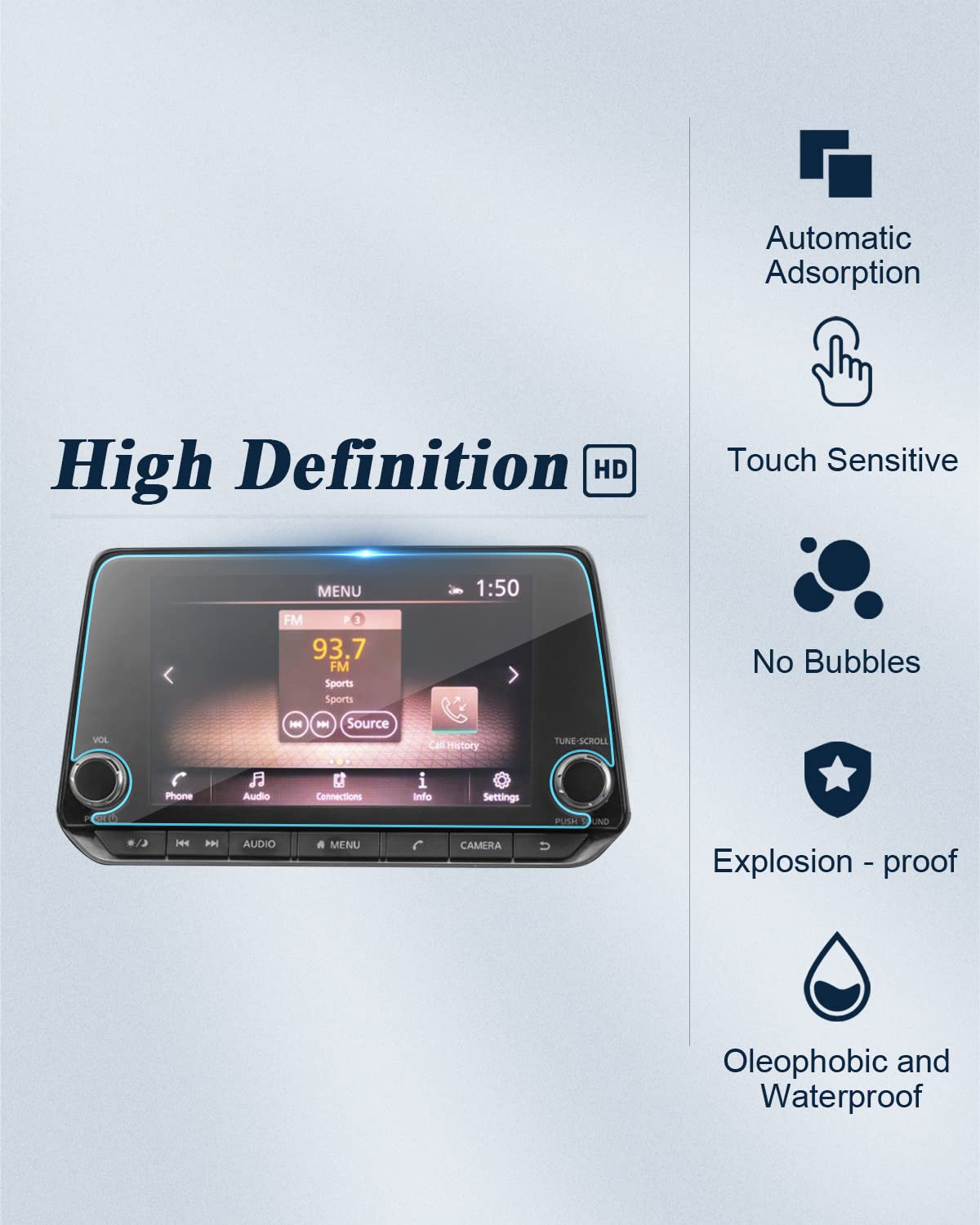 Bibibo 2024 2025 Rogue Screen Protector For 2021 2024 2025 Nissan Rogue (S/Sv/Sl) 8'' Display Touchscreen Nissan Rogue 2023 2024