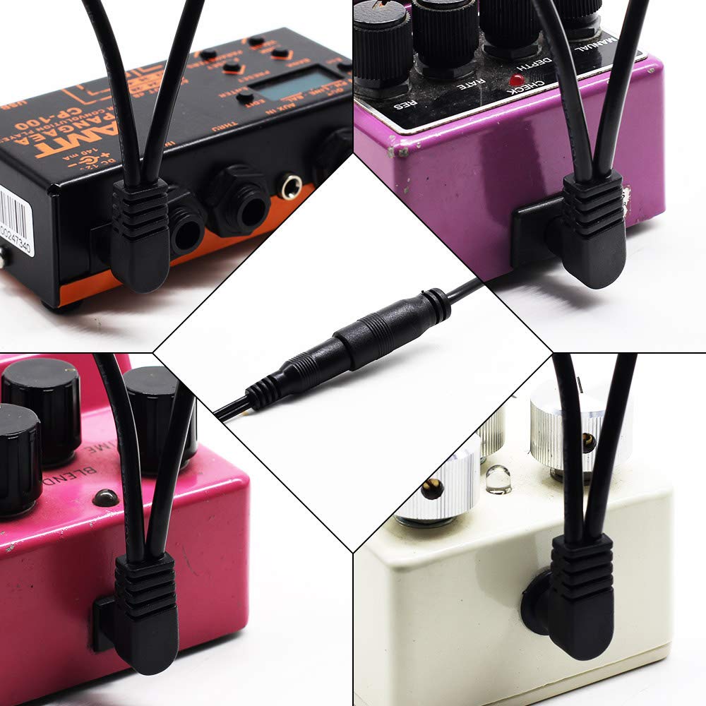 Sonicake 9V Dc 5 Way Daisy Chain Cable Right Angle Plug Daisy Chain Power Cable For Guitar Effects Pedal