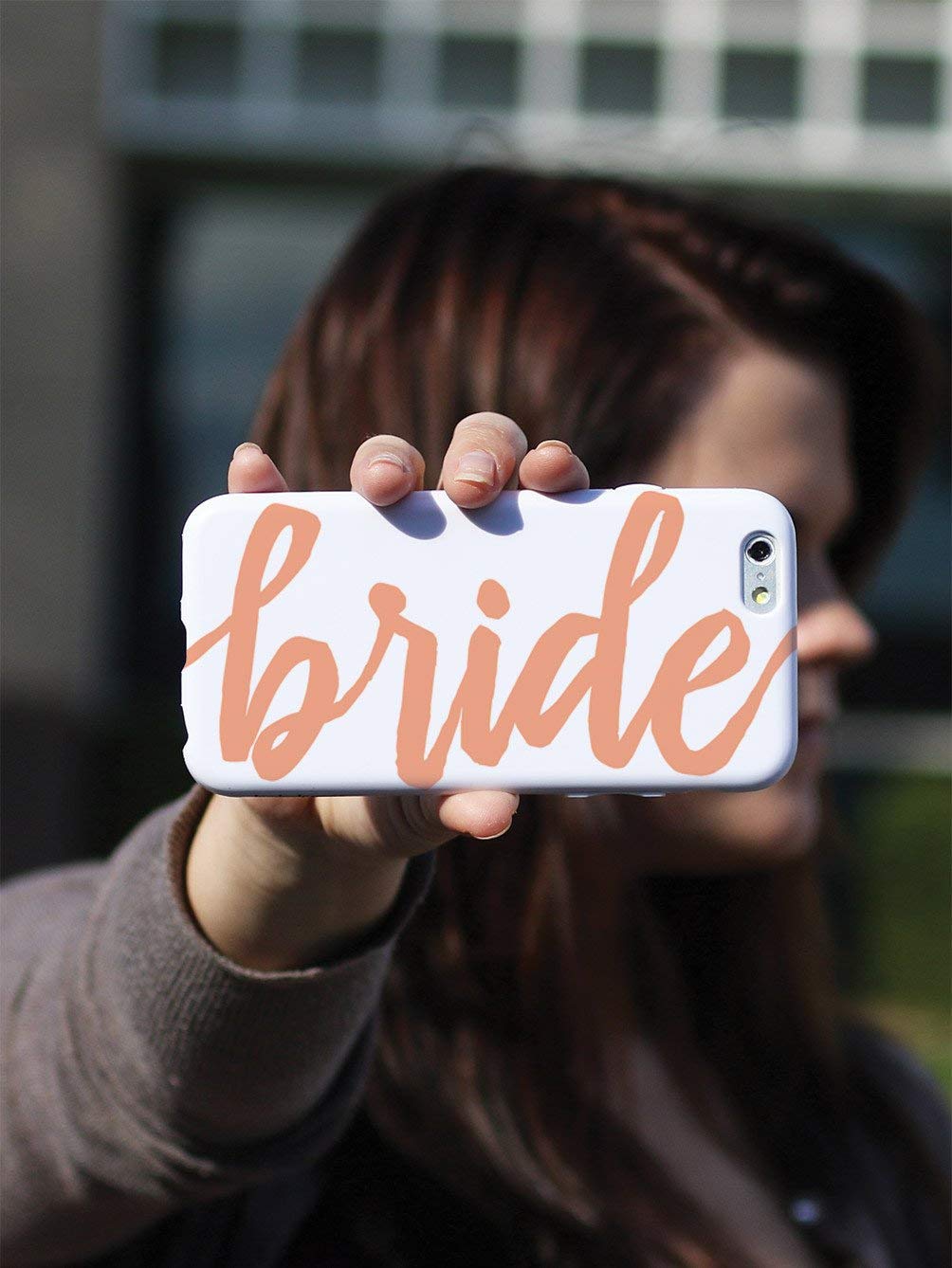 Inspired Cases 3D Textured iPhone 8 Rubber Bumper Case Bride Peach