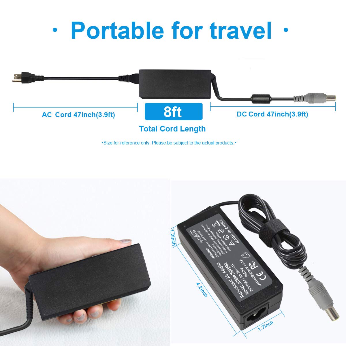 90W 20V 4.5A Ac Adapter Charger Compatible With Lenovo Thinkpad T60 T61 T400 T410 T420 T430 T500 T510 T520 T530 X60 Z60 X200 X201 X220 X230 X61 L420 L430 Edge 14 15 E420 E430 E530 Power Supply