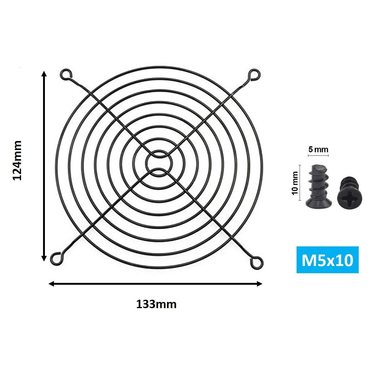 Easycargo 140Mm Fan Grill 140Mm Guard Black With Screws (Black 140Mm)