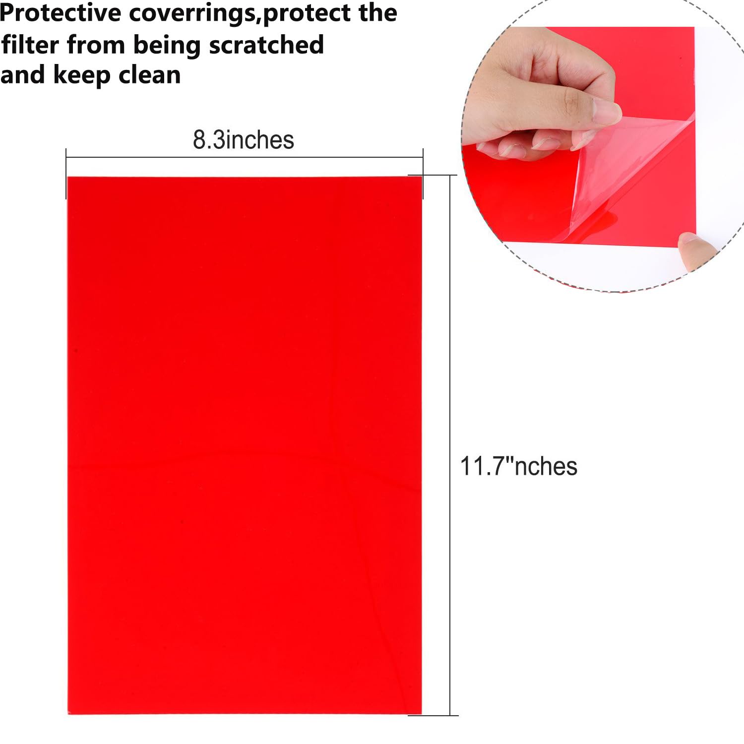 Souilgoal 10 Pack Red Color Correcting Gel Filter Plastic Sheets, 11.7X8.3 Inches