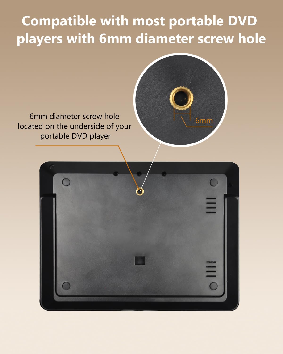 Ueme Car Headrest Mounts, Angle Adjustable Headrest Dual Screen Dvd Player Mount Holders, 2 Mounting Brackets Wonnie/Fangor/Sylvania Dual Screen Dvd Players