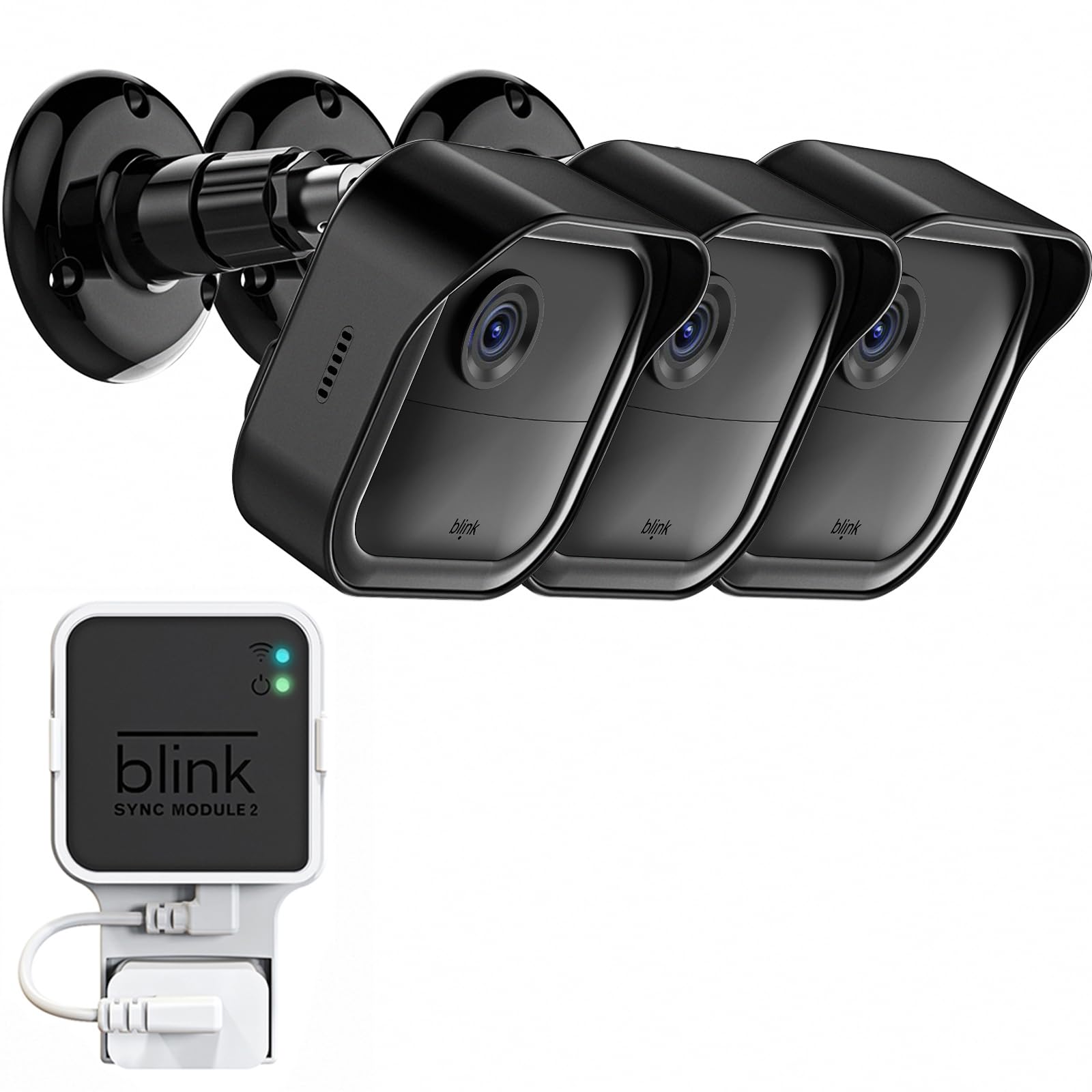 All New Blink Outdoor Camera Surveillance Mount, 3 Pack Weatherproof Protective Housing And 360 Degree Adjustable Mount With Sync Module 2 Mount (Blink Camera Are Not Included)