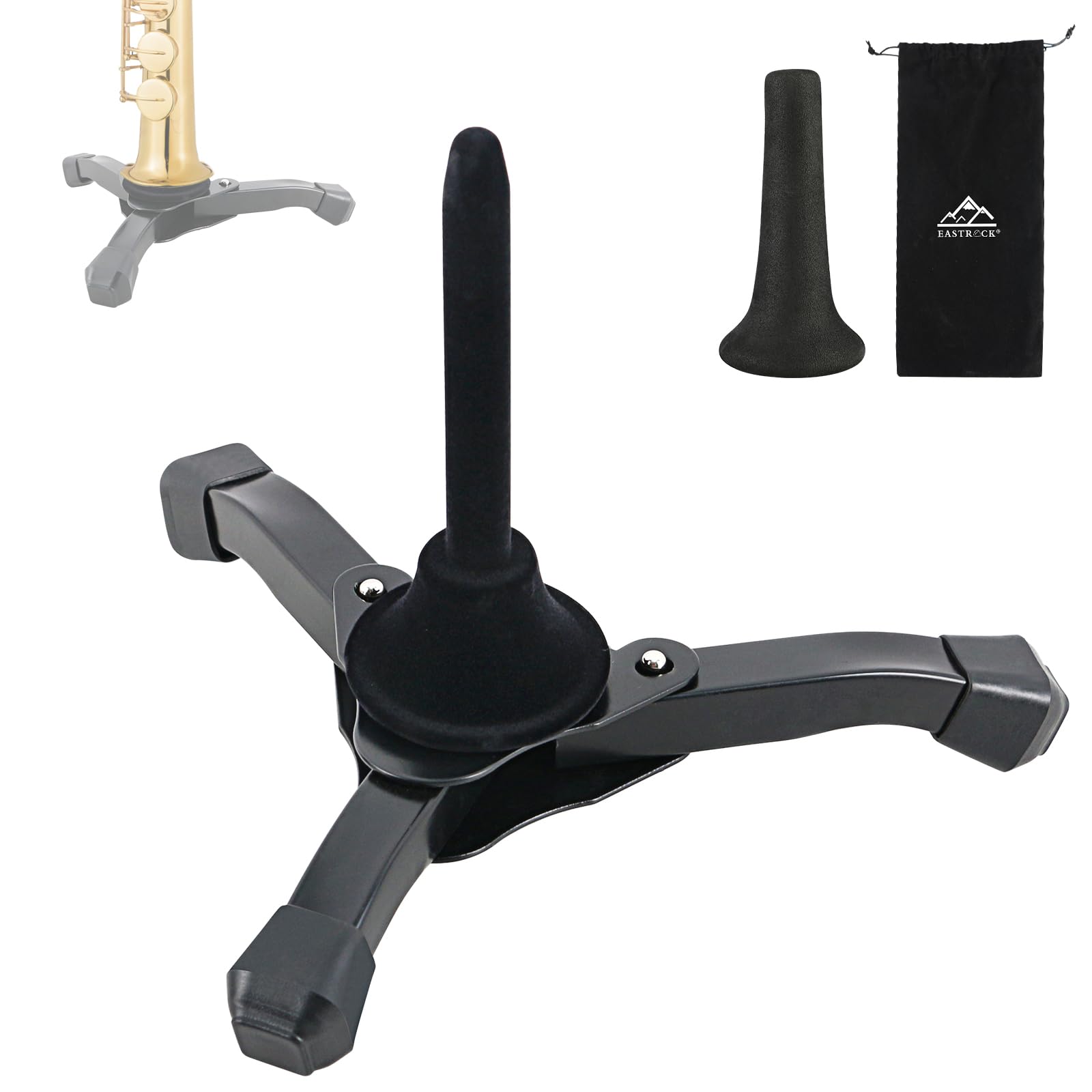 Eastrock Soprano Saxophone Stand Folding Saxophone Stand Saxophone Holder Rack With Carrying Bag (Soprano Saxophone Stand)