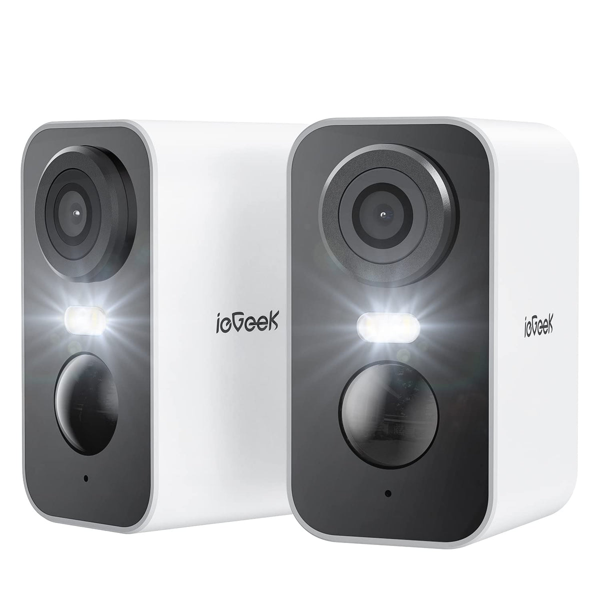 Iegeek Security Cameras Wireless Outdoor 2-Pack, 2K Wifi Surveillance Camera For Home Security, Battery Powered Security Cameras With Siren & Spotlight, Ai Detection, App For Phone, Ip65 Waterproof