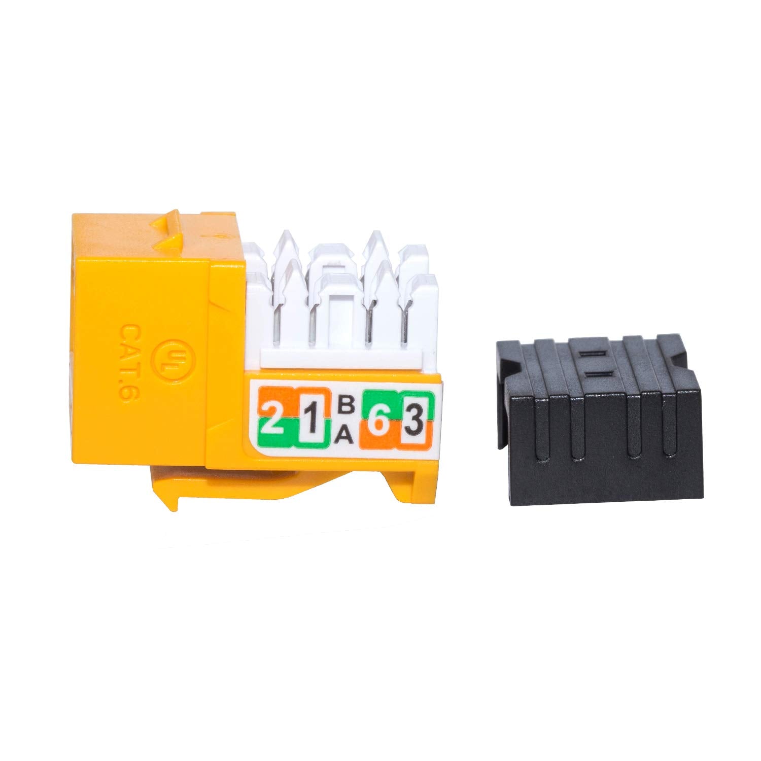 Linkomm 10 Pack Rj45 Cat6 Slim Profile Utp Unshielded Keystone Jack (Yellow)