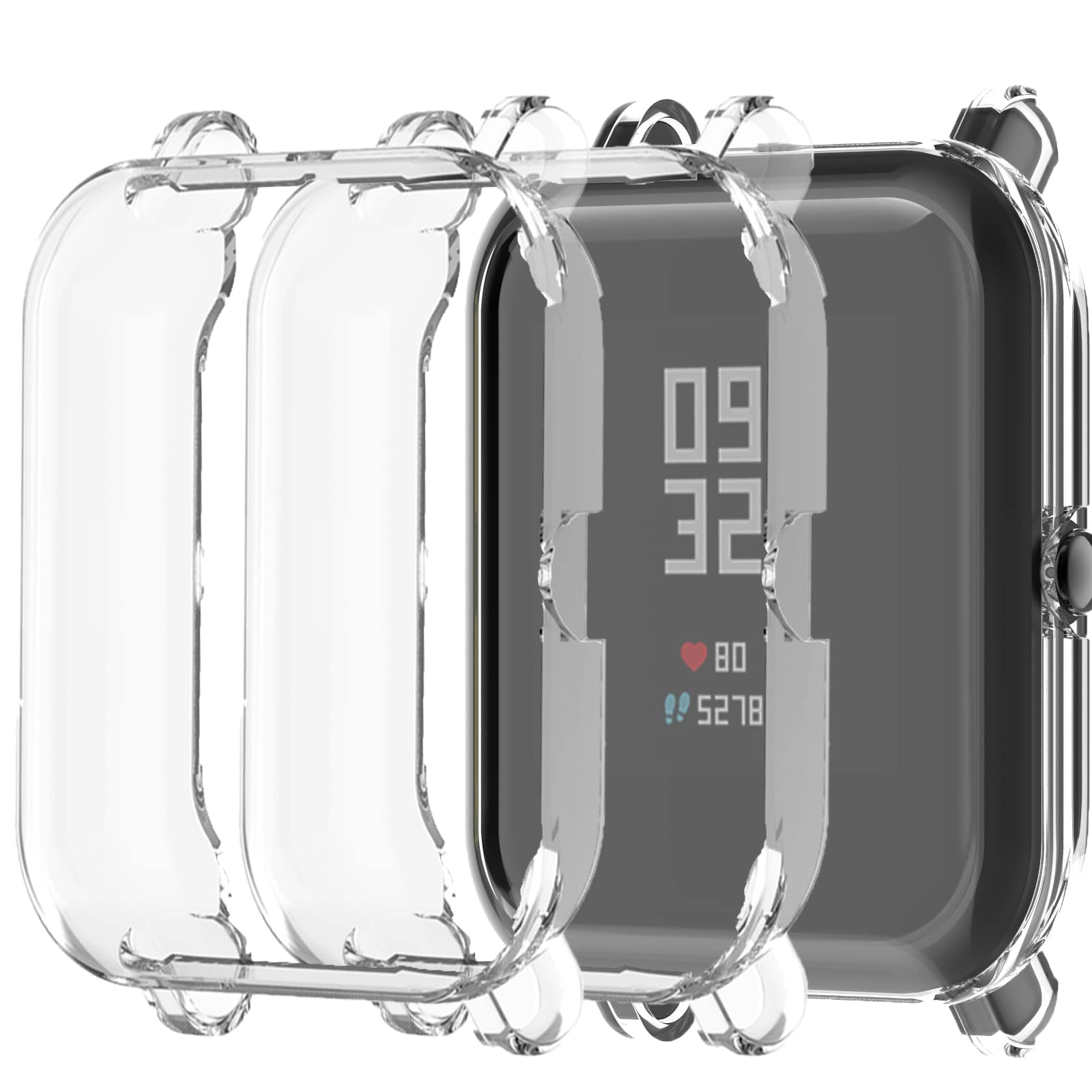 (3 Pack) Ntidea Screen Protector Cases Compatible With Amazfit Gts 4 Mini/Bip U Pro/Bip S/Bip Lite/Bip 1S Watch, Soft Color Tpu