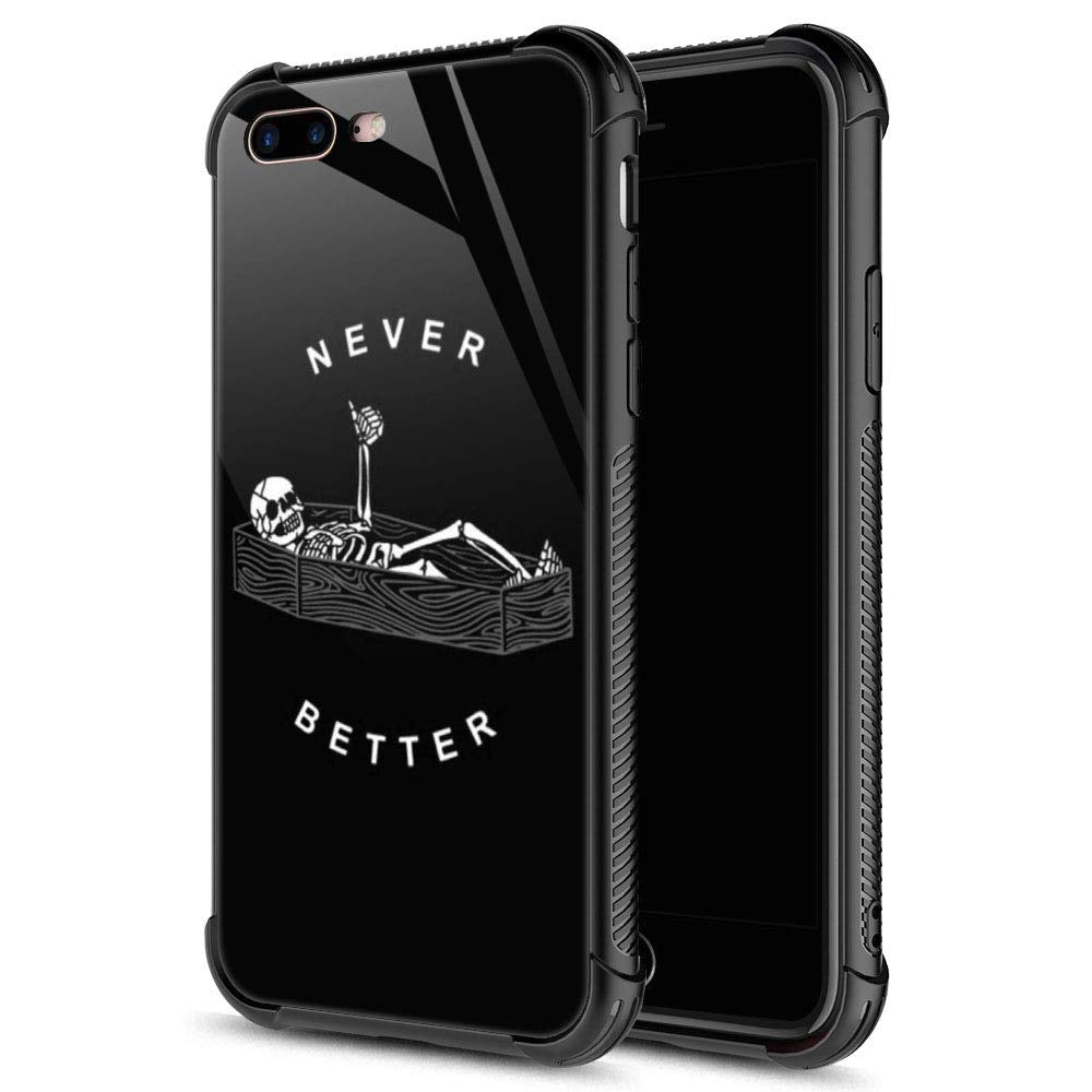 Iphone Se 2020 Case, Iphone 8 Case Never Better Skeleton Iphone 7 Cases, Tempered Glass Backsoft Silicone Tpu Shock Protective C