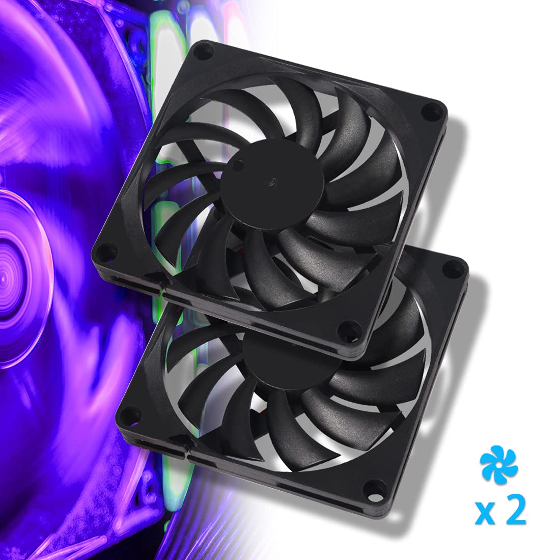 2Pcs Dc 24V 8010 Fan Dual Ball Bearings 80Mm 10Mm Fan 3D Printer 80X80X10 Brushless Cooling Fan For Makerbot For 3D Printer Pc C
