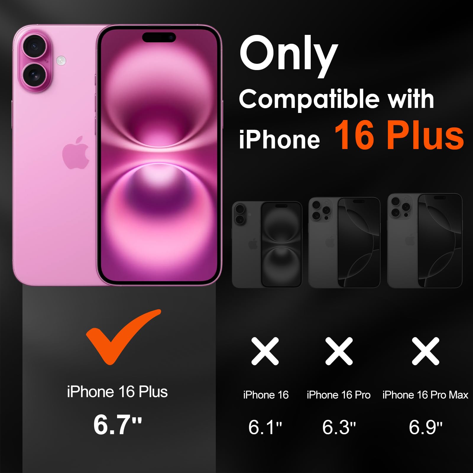 Ivoler 3+3 Pack Tempered Glass For Iphone 16 Plus 6.7'' Screen Protector [3 Pack] With [3 Pack] Camera Lens Protector With [Alig