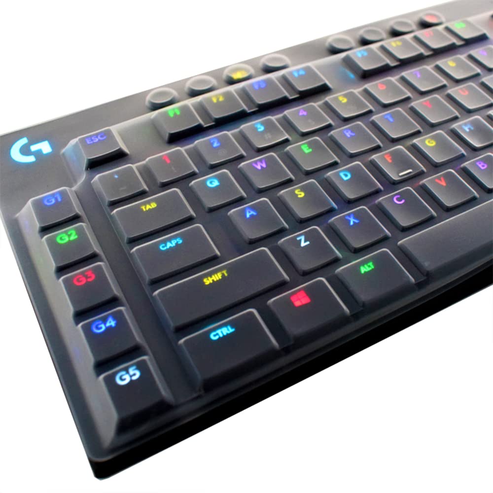 Juyuish Silicone Clear Keyboard Cover Skin Protector Compatible With Logitech G915 Wireless Mechanical Gaming Keyboard & Logitec