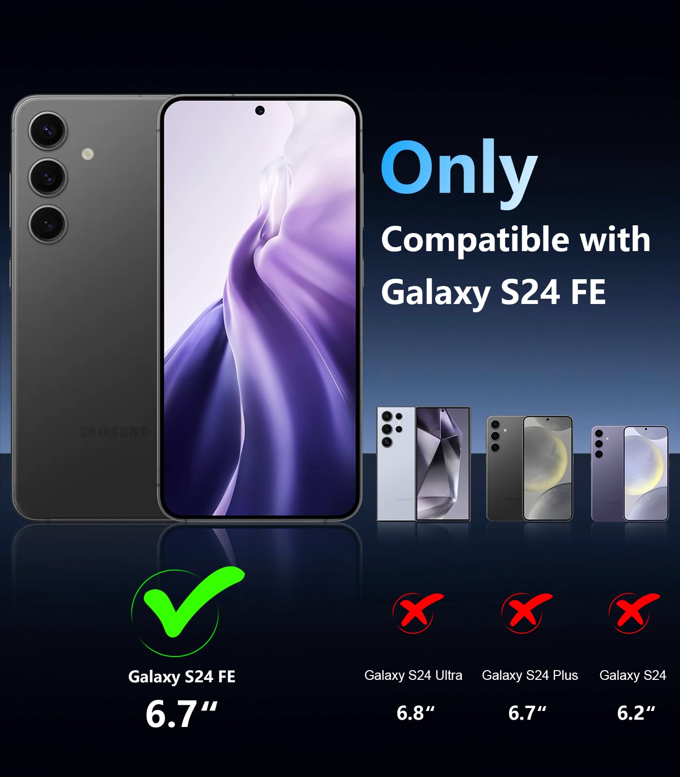 Temdan Magnetic For Samsung Galaxy S24 Fe Case, With [Tempered Glass Screen Protector][Compatible With Magsafe][Military Grade S