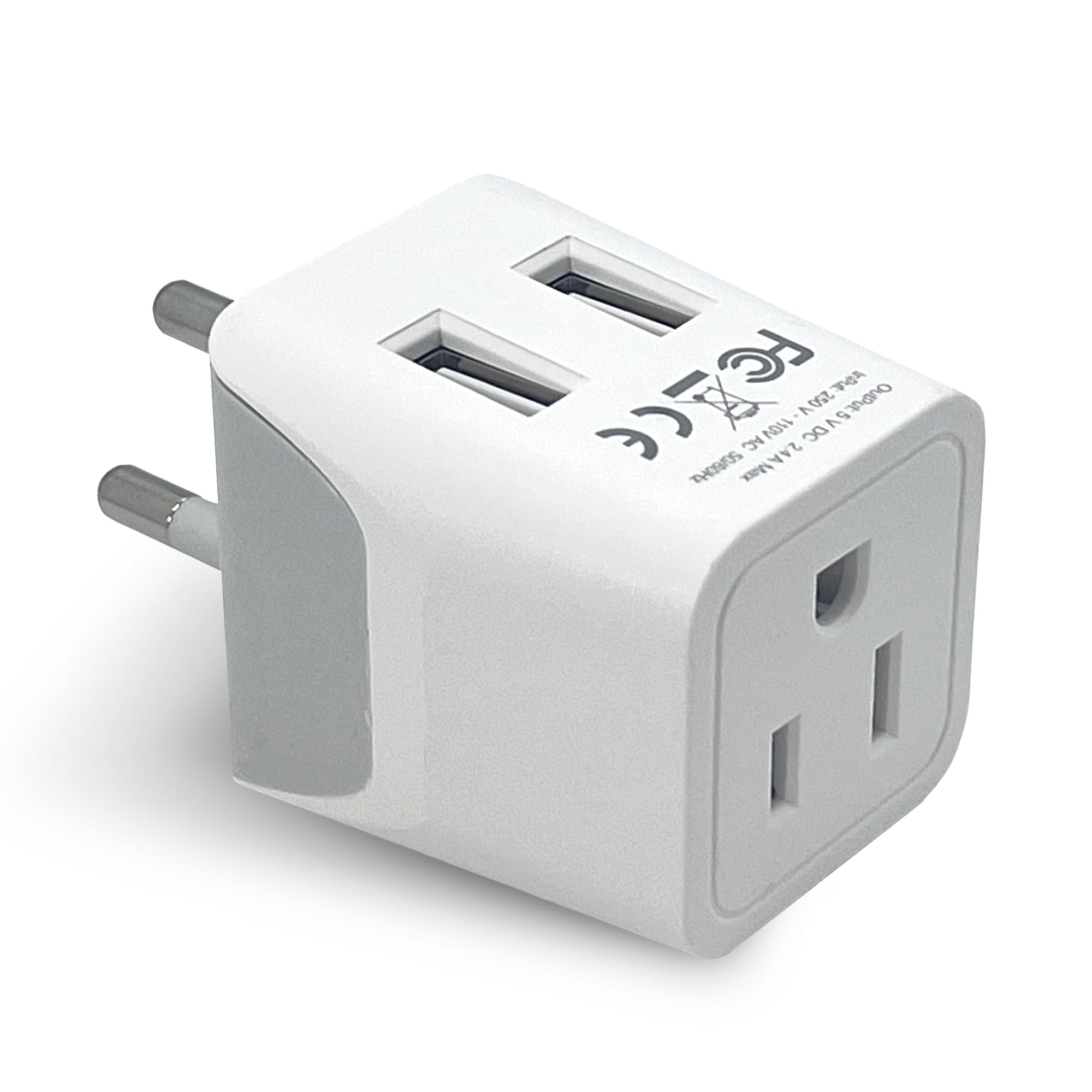 Ceptics Thailand Travel Adapter With Dual Usb   Type O Ultra Compact Us To Thailand Plug Adapter   3 In 1 Safe Grounded   Ideal